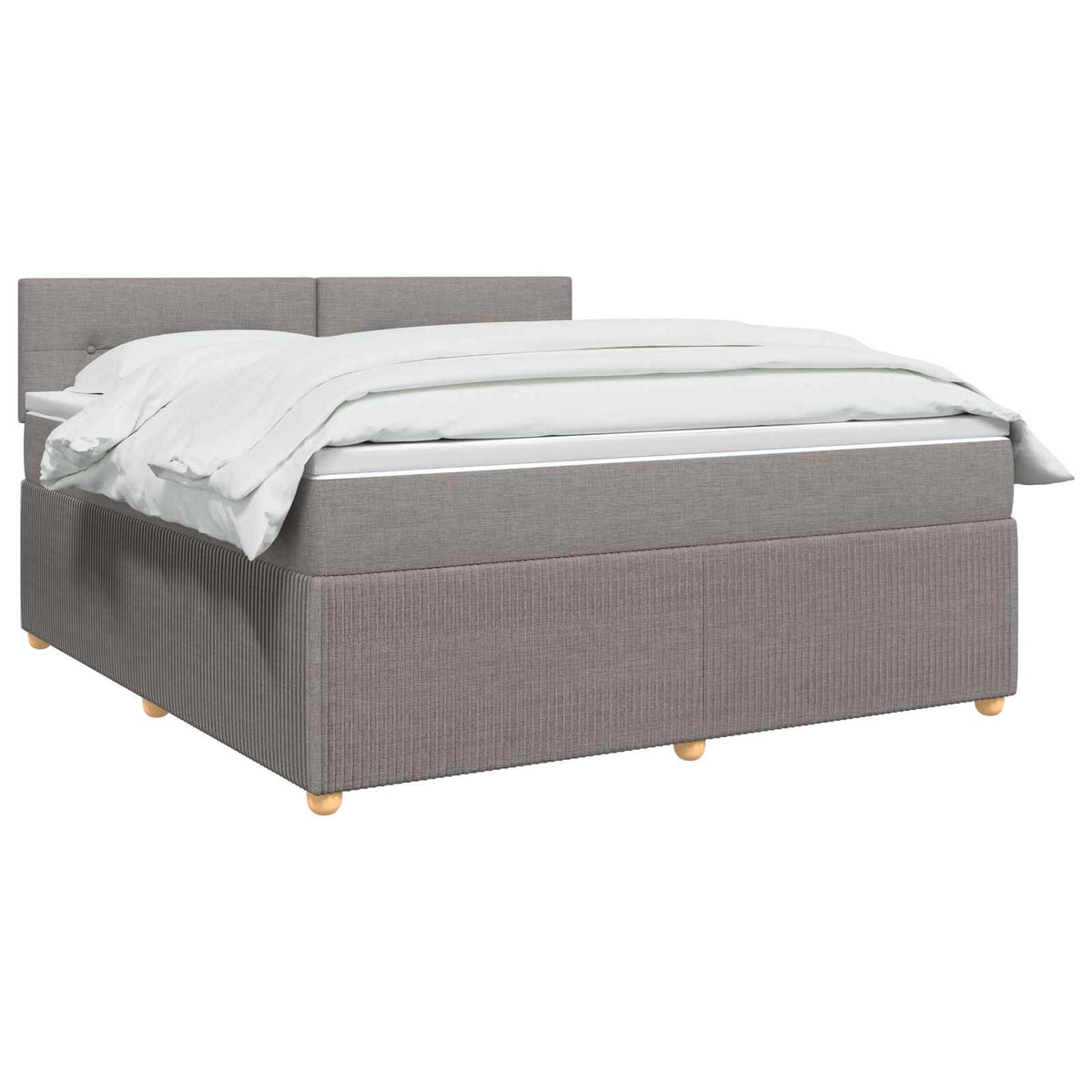 Boxspringbett mit Matratze Taupe 160 x 200 cm Stoff