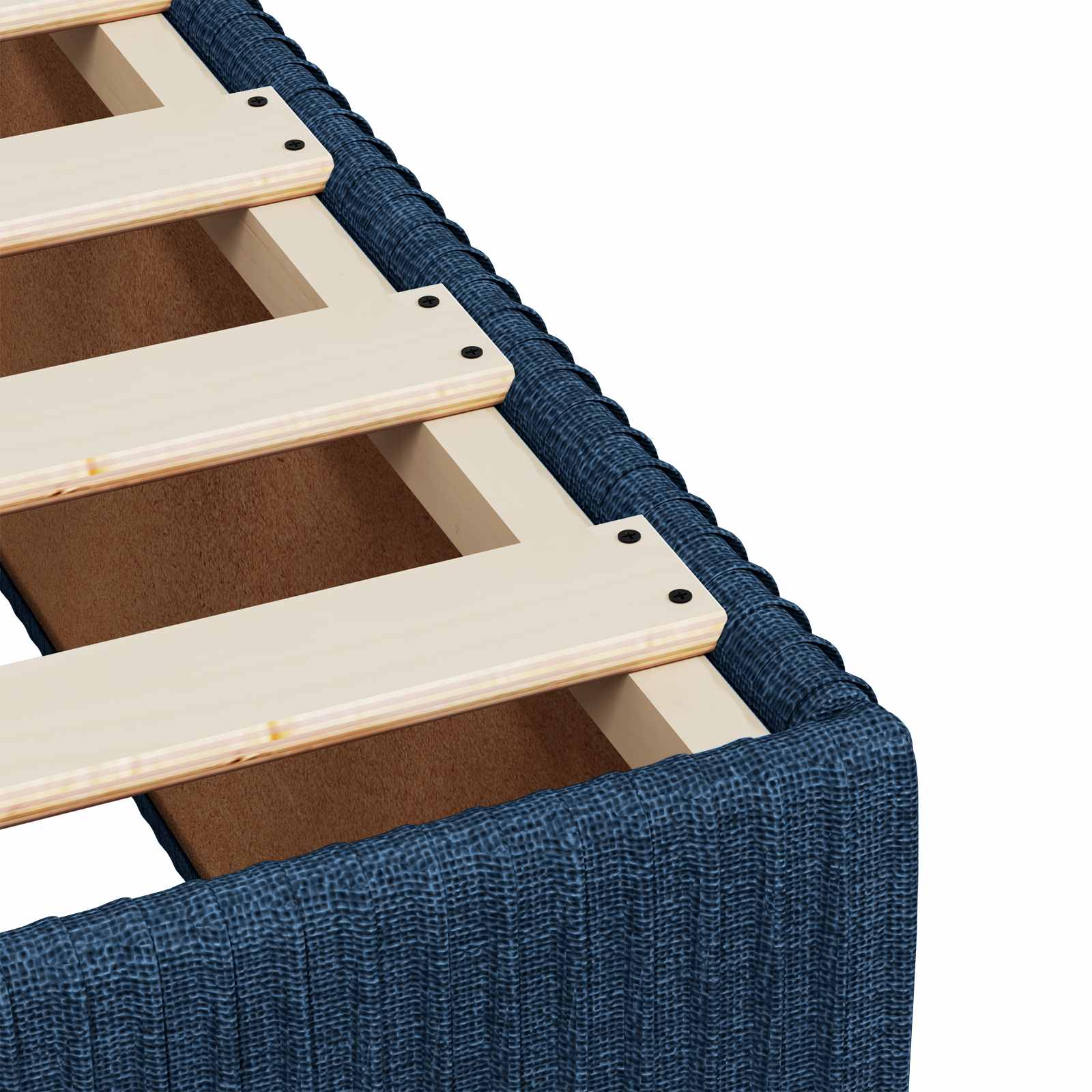Boxspringbett mit Matratze mit Kopfteil Blau 160 x 200 cm Stoff