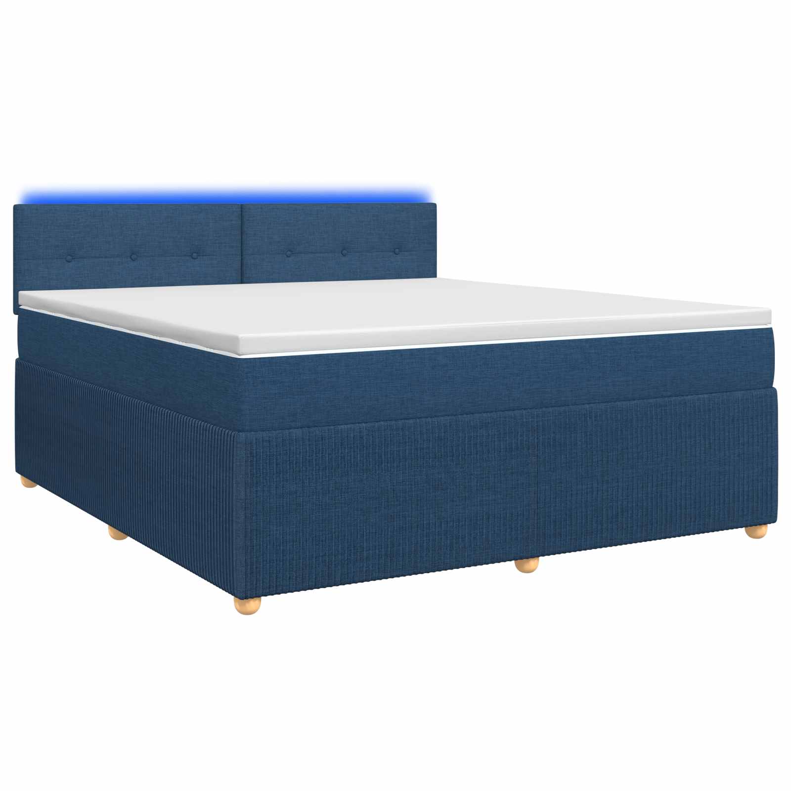 Boxspringbett mit Matratze mit Kopfteil Blau 160 x 200 cm Stoff