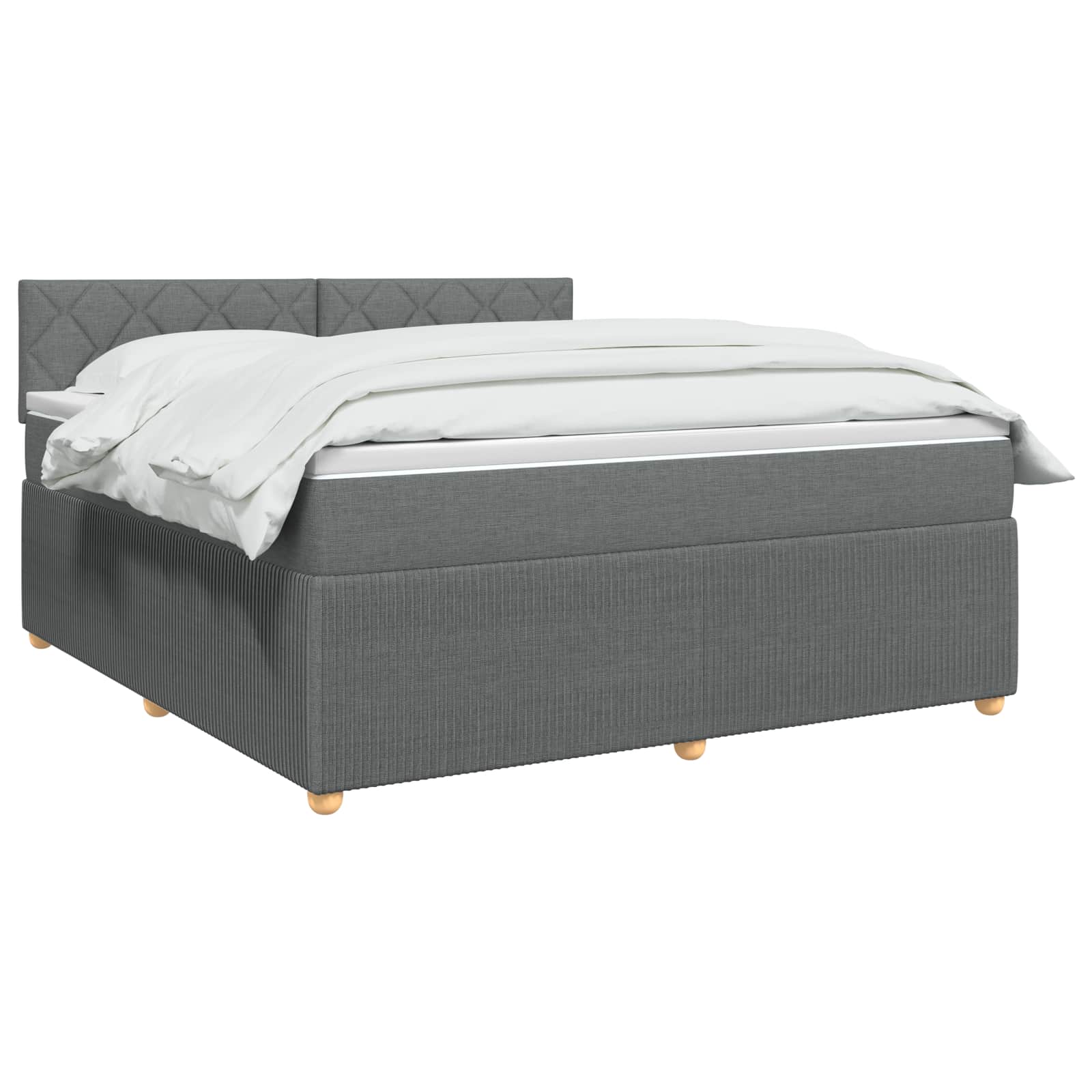 Boxspringbett mit Matratze Dunkelgrau 160 x 200 cm Stoff