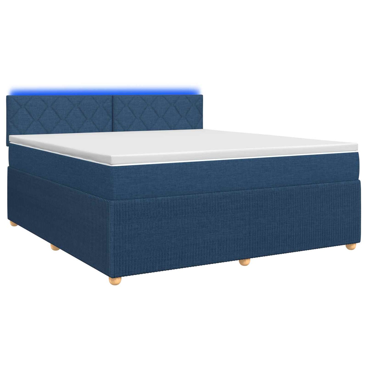 Boxspringbett mit Matratze mit Kopfteil Blau 160 x 200 cm Stoff