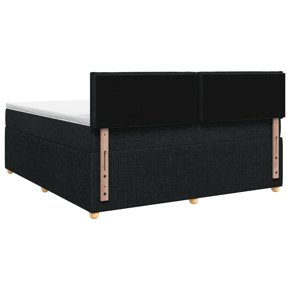 Boxspringbett mit Matratze Schwarz 180 x 200 cm Stoff