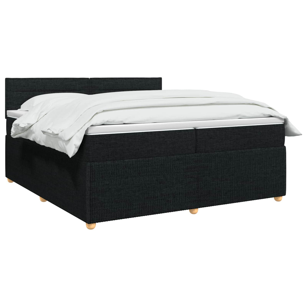 Boxspringbett mit Matratze Schwarz 200 x 200 cm Stoff