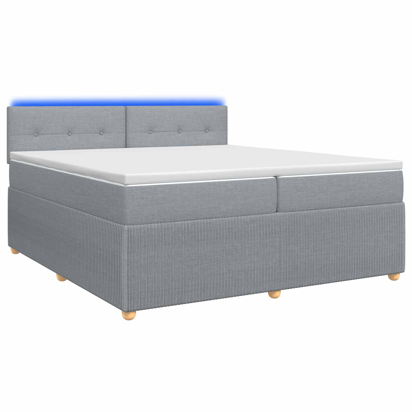 Boxspringbett mit Matratze Hellgrau 200 x 200 cm Stoff