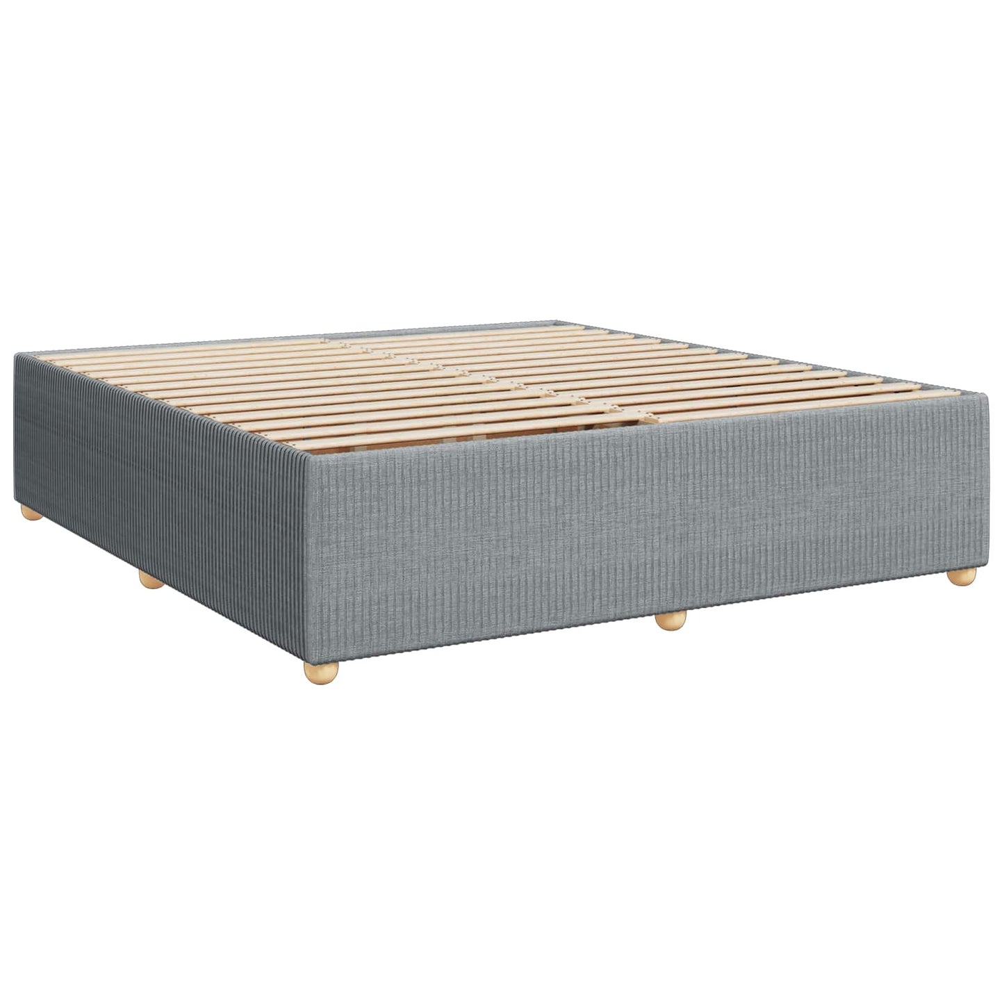 Boxspringbett mit Matratze Hellgrau 200 x 200 cm Stoff