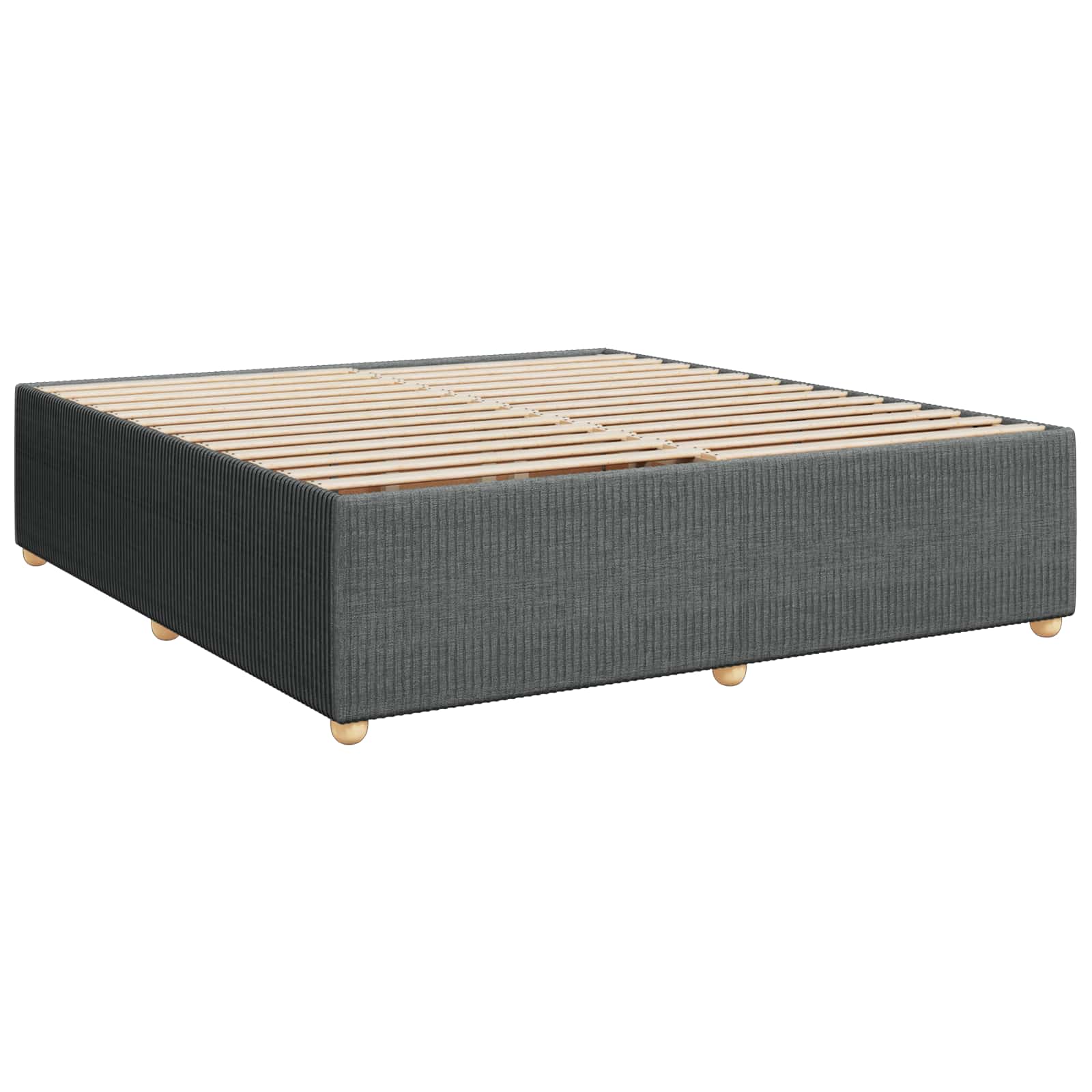Boxspringbett mit Matratze Dunkelgrau 200 x 200 cm Stoff
