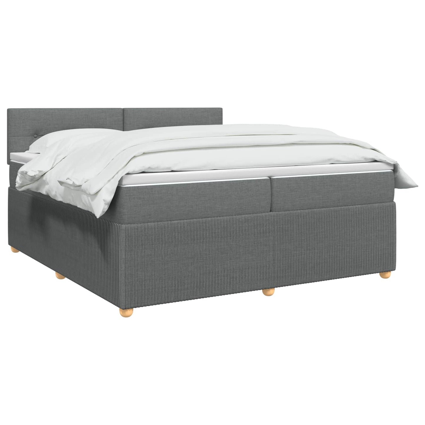 Boxspringbett mit Matratze Dunkelgrau 200 x 200 cm Stoff