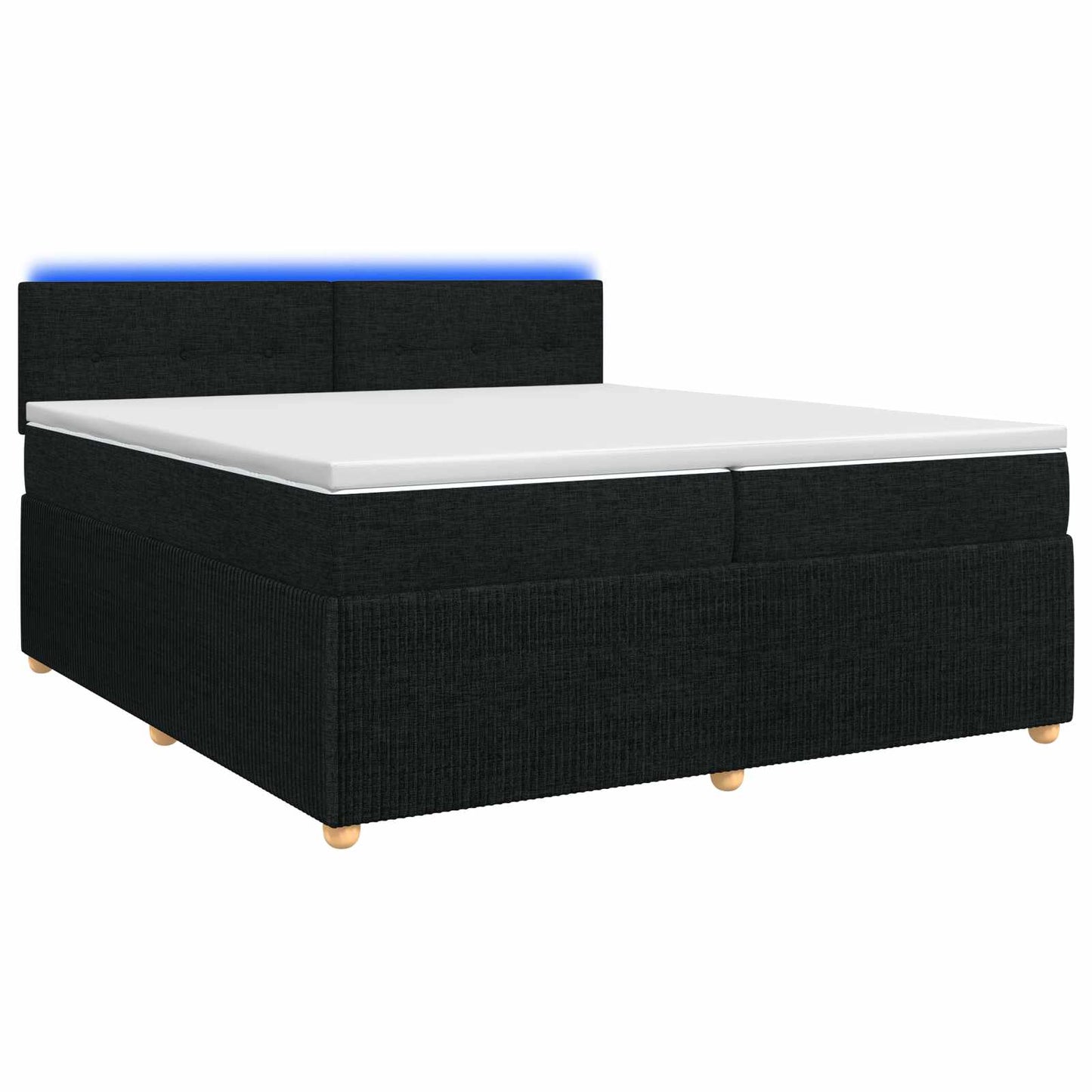 Boxspringbett mit Matratze Schwarz 200 x 200 cm Stoff