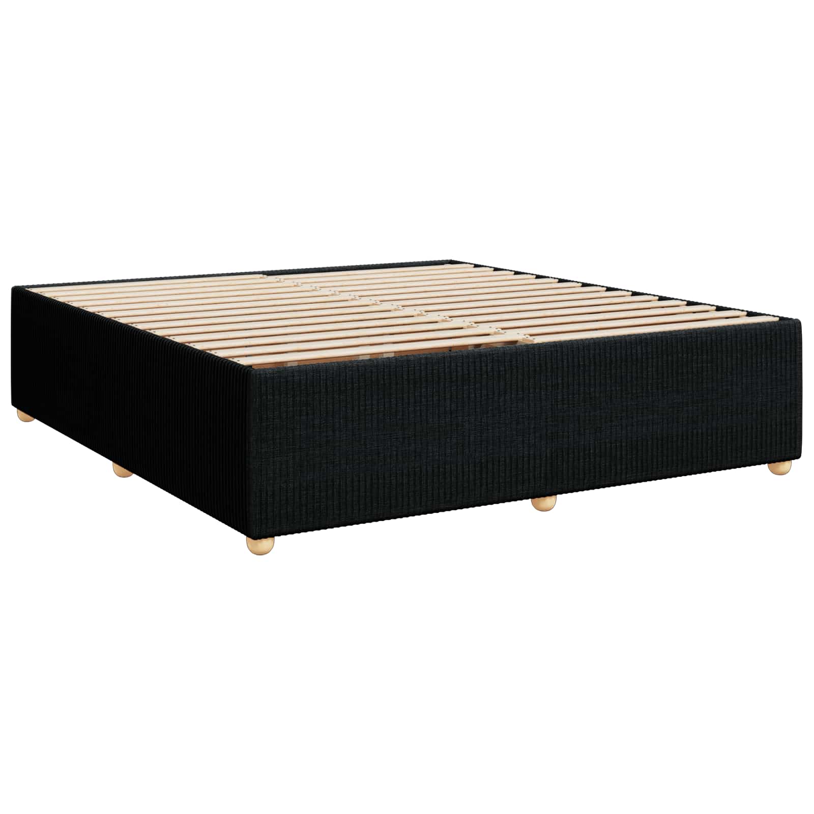 Boxspringbett mit Matratze Schwarz 200 x 200 cm Stoff