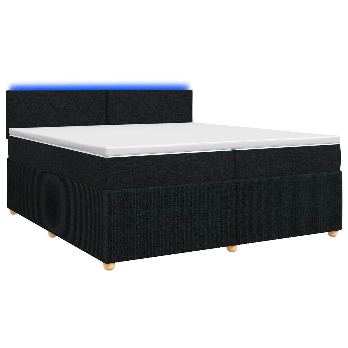 Boxspringbett mit Matratze Schwarz 200 x 200 cm Stoff