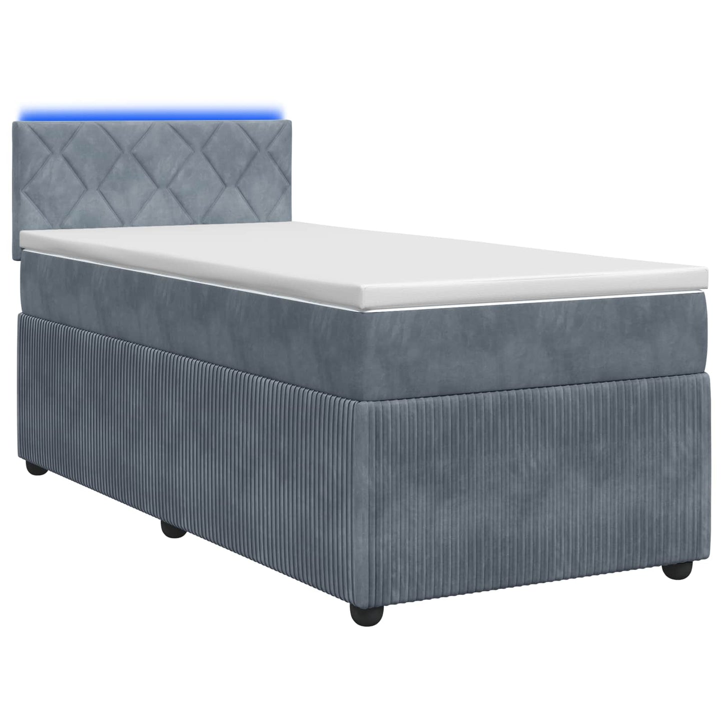 Boxspringbett mit Matratze Dunkelgrau 80 x 200 cm Samt