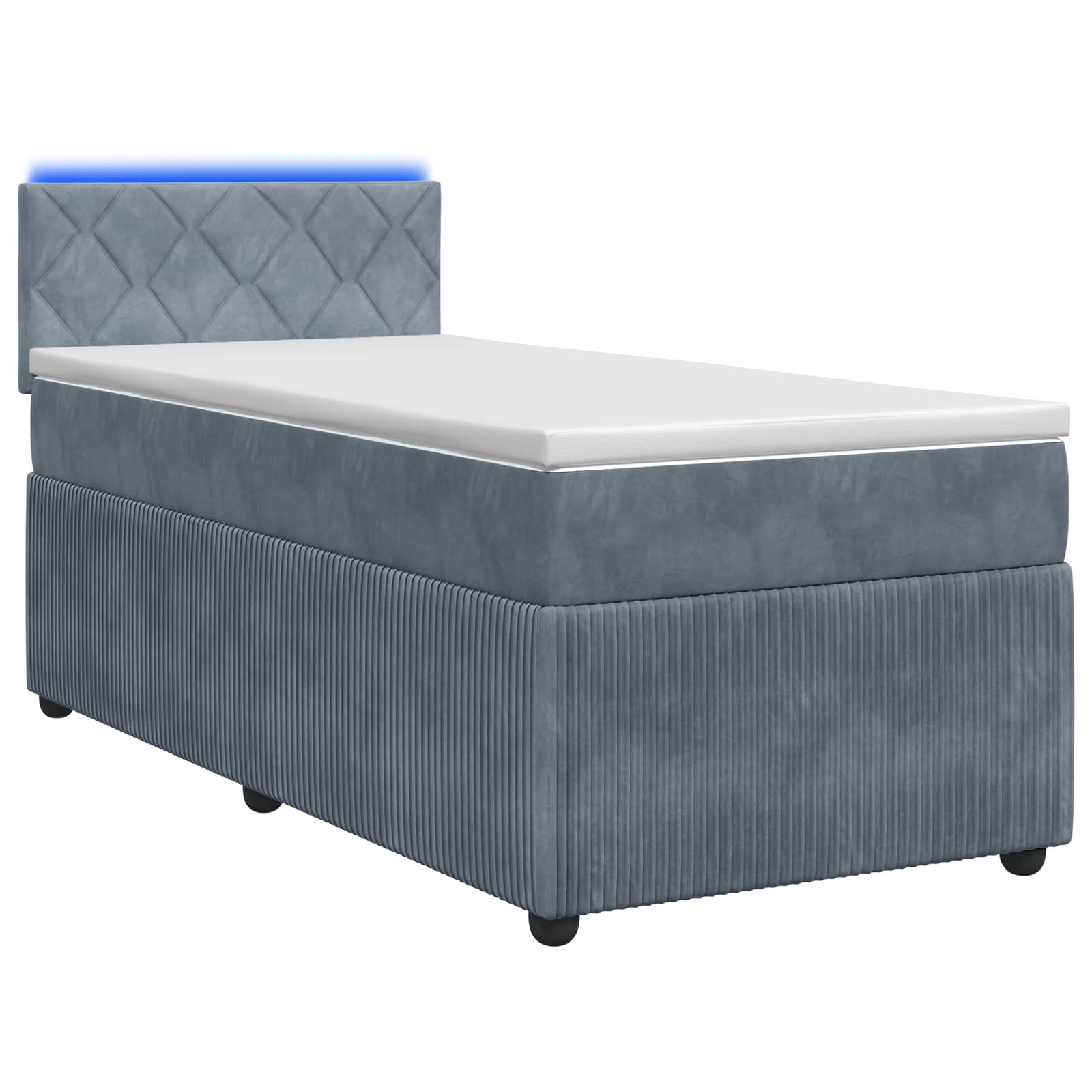 Boxspringbett mit Matratze Dunkelgrau 80 x 200 cm Samt