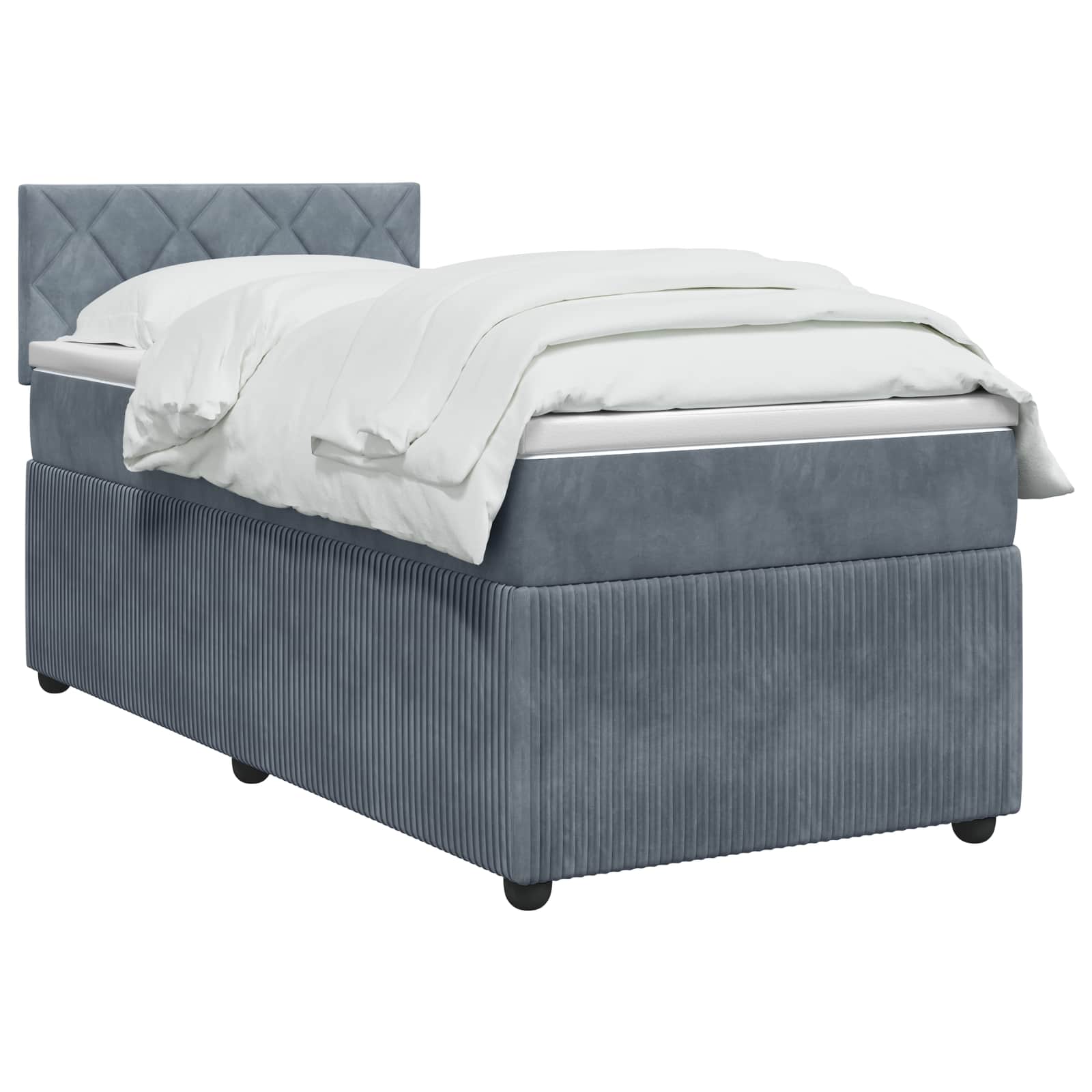 Boxspringbett mit Matratze Dunkelgrau 80 x 200 cm Samt