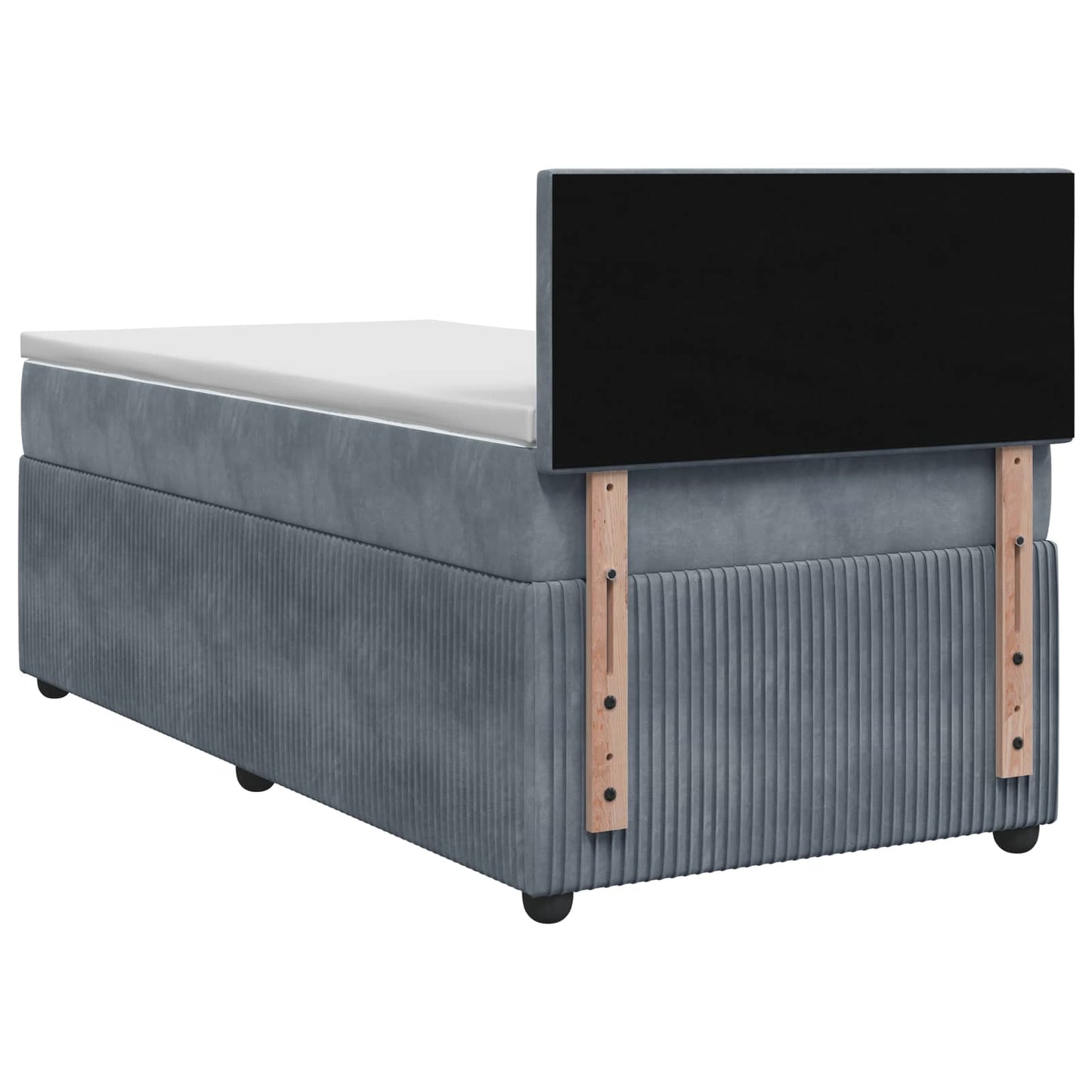 Boxspringbett mit Matratze Dunkelgrau 90 x 190 cm Samt