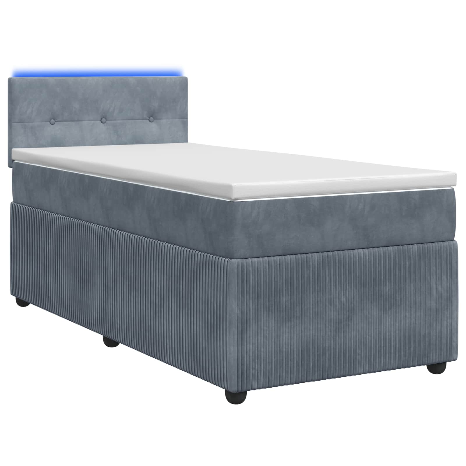 Boxspringbett mit Matratze Dunkelgrau 90 x 190 cm Samt