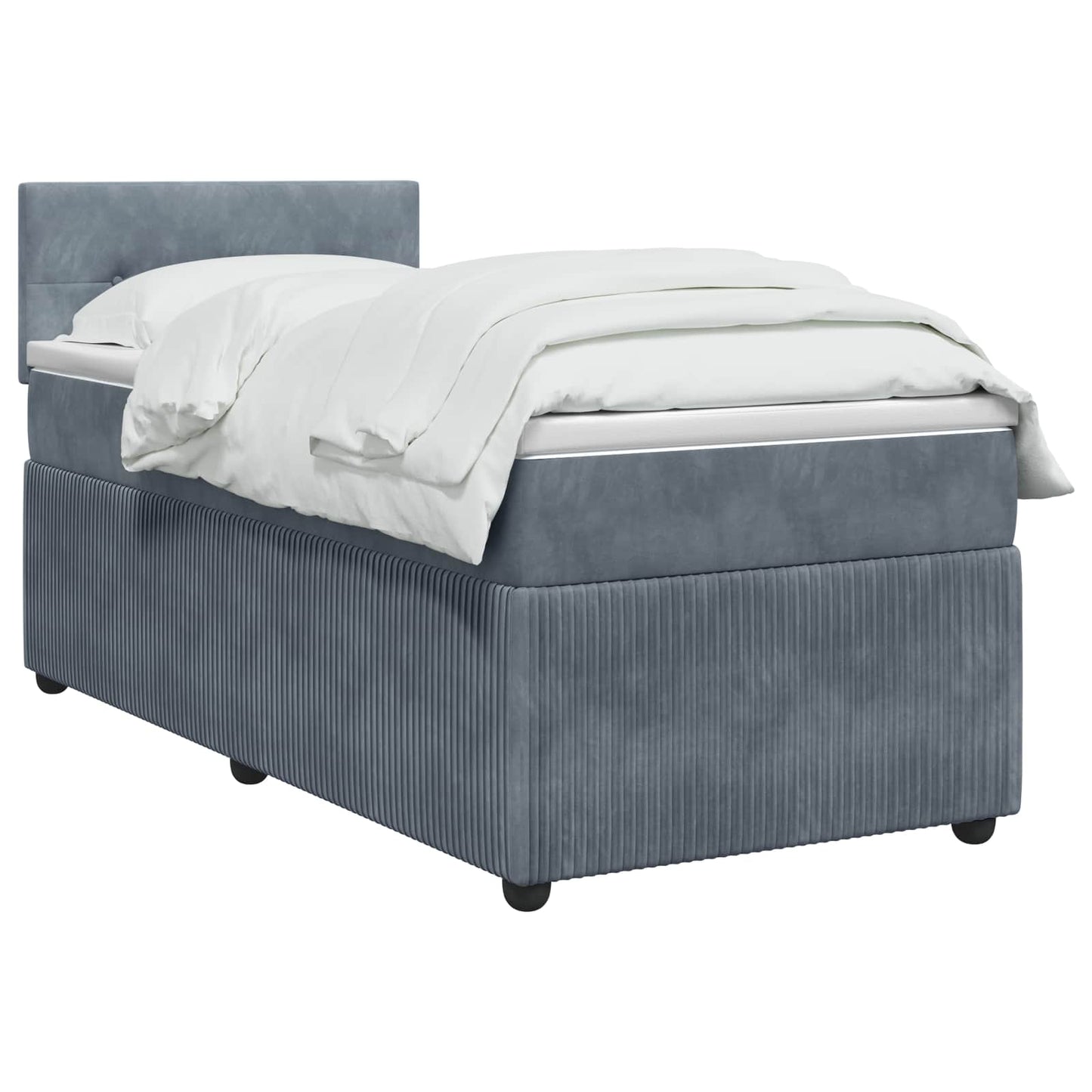 Boxspringbett mit Matratze Dunkelgrau 90 x 190 cm Samt