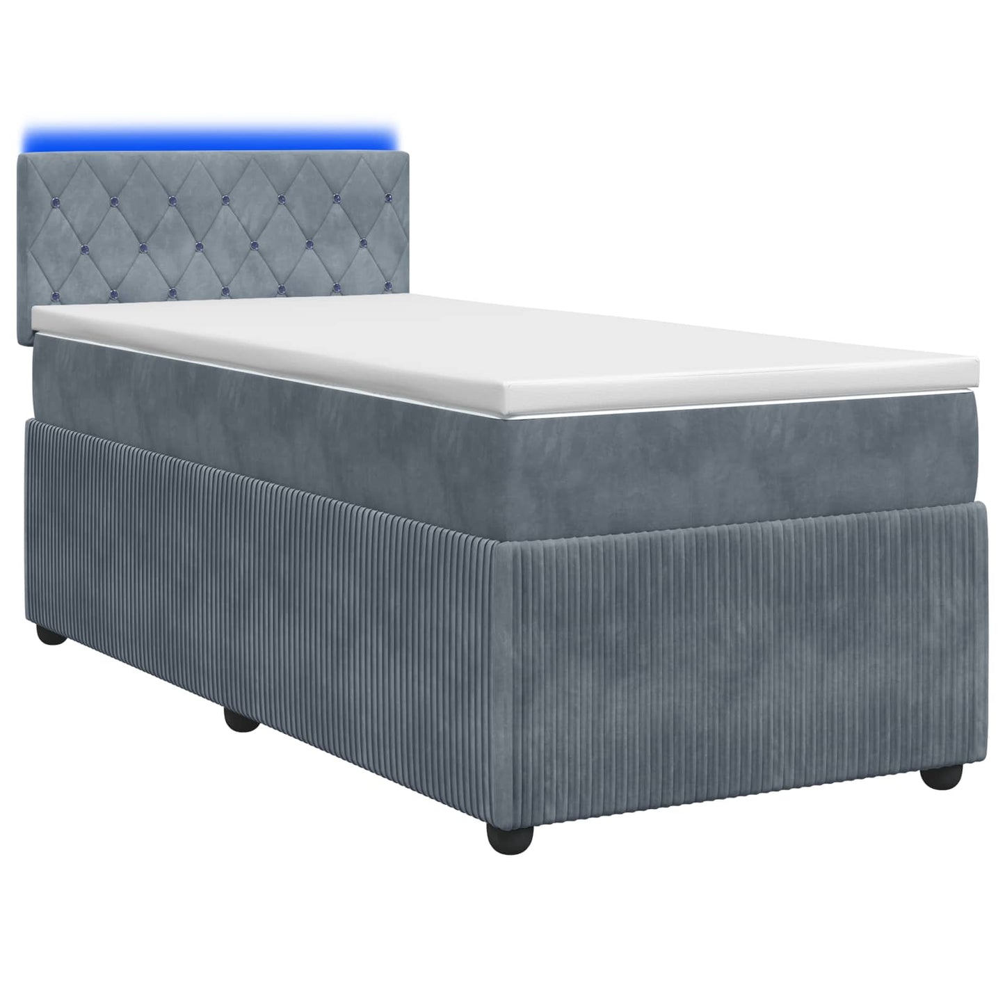 Boxspringbett mit Matratze Dunkelgrau 90 x 200 cm Samt
