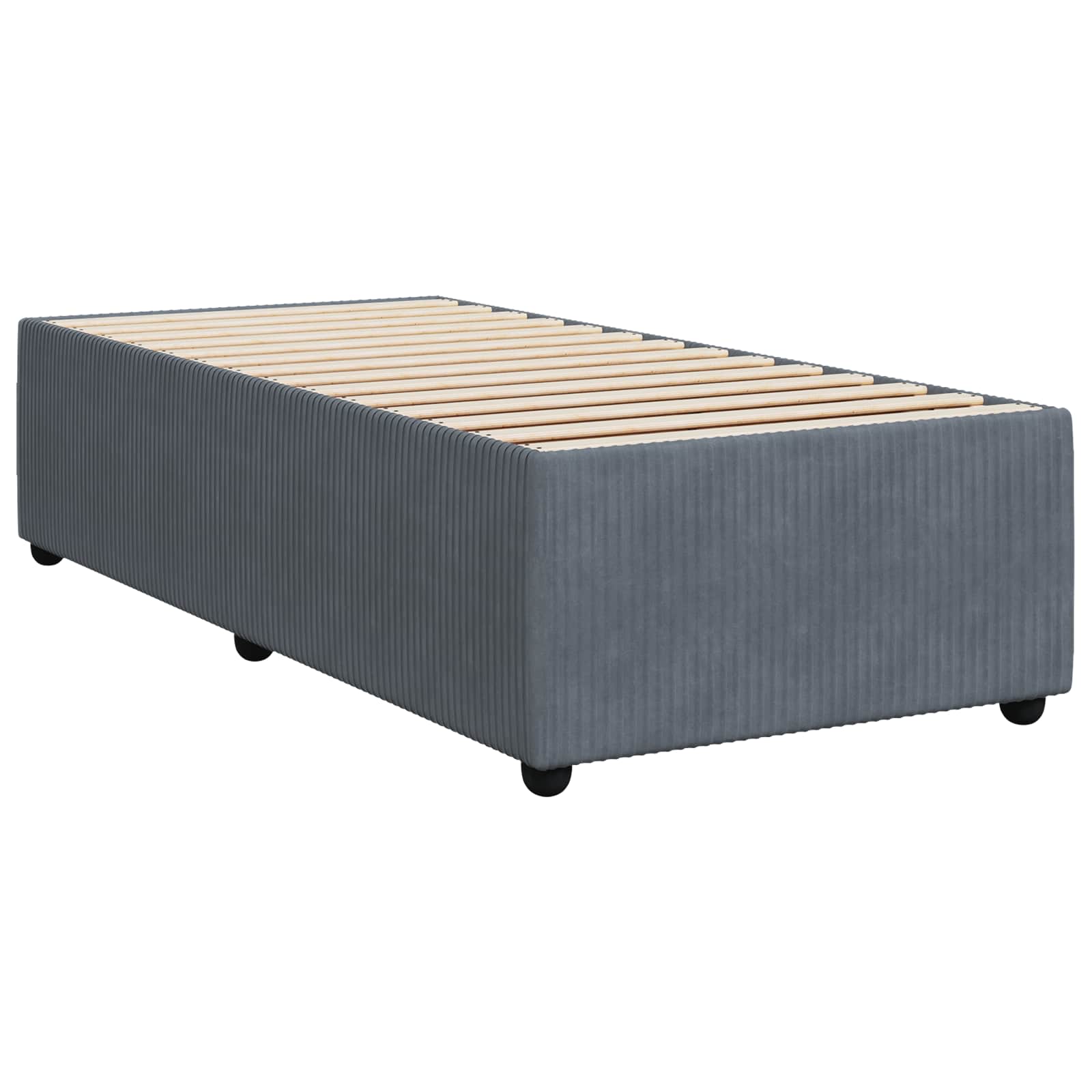 Boxspringbett mit Matratze Dunkelgrau 90 x 200 cm Samt