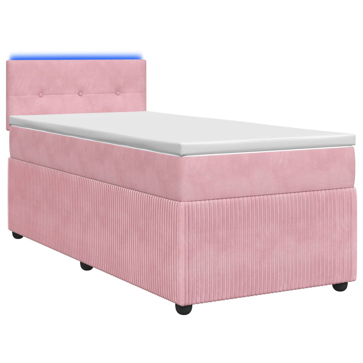 Boxspringbett mit Matratze mit Kopfteil Rosa 90 x 200 cm Samt