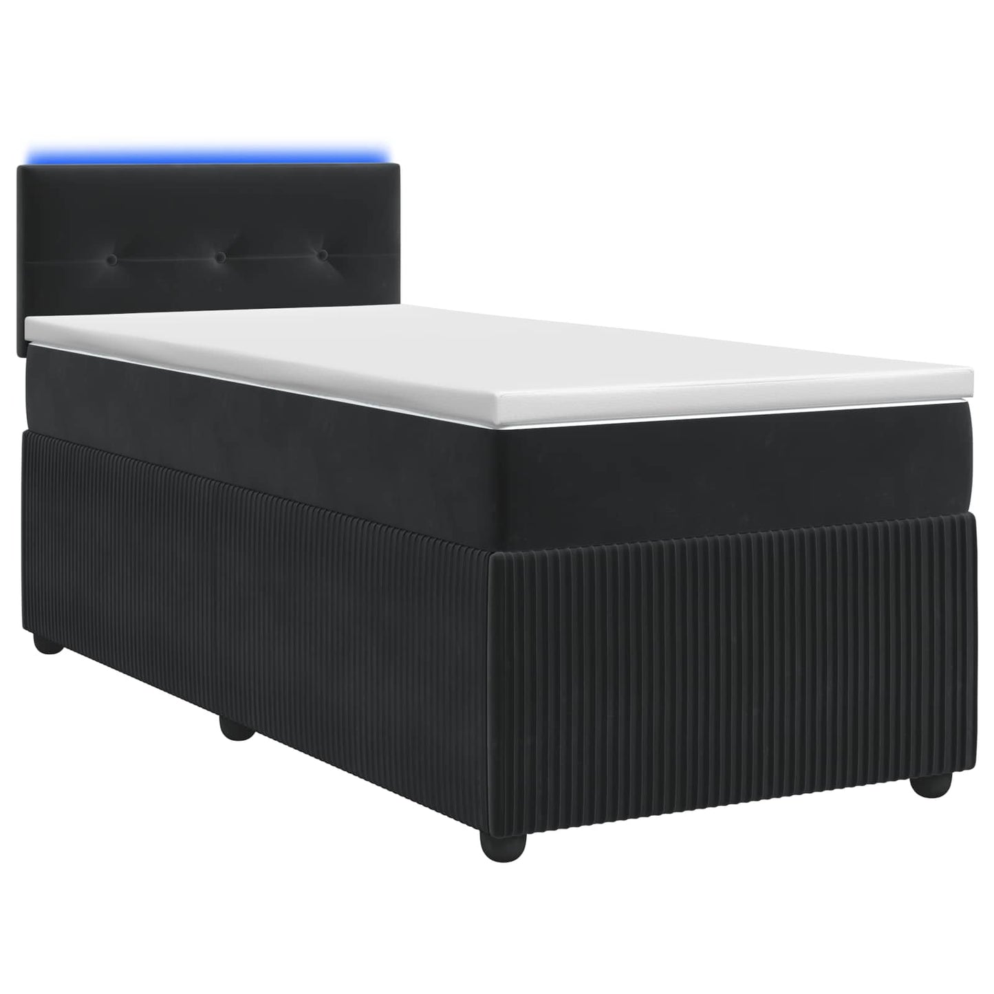 Boxspringbett mit Matratze Schwarz 100 x 200 cm Samt