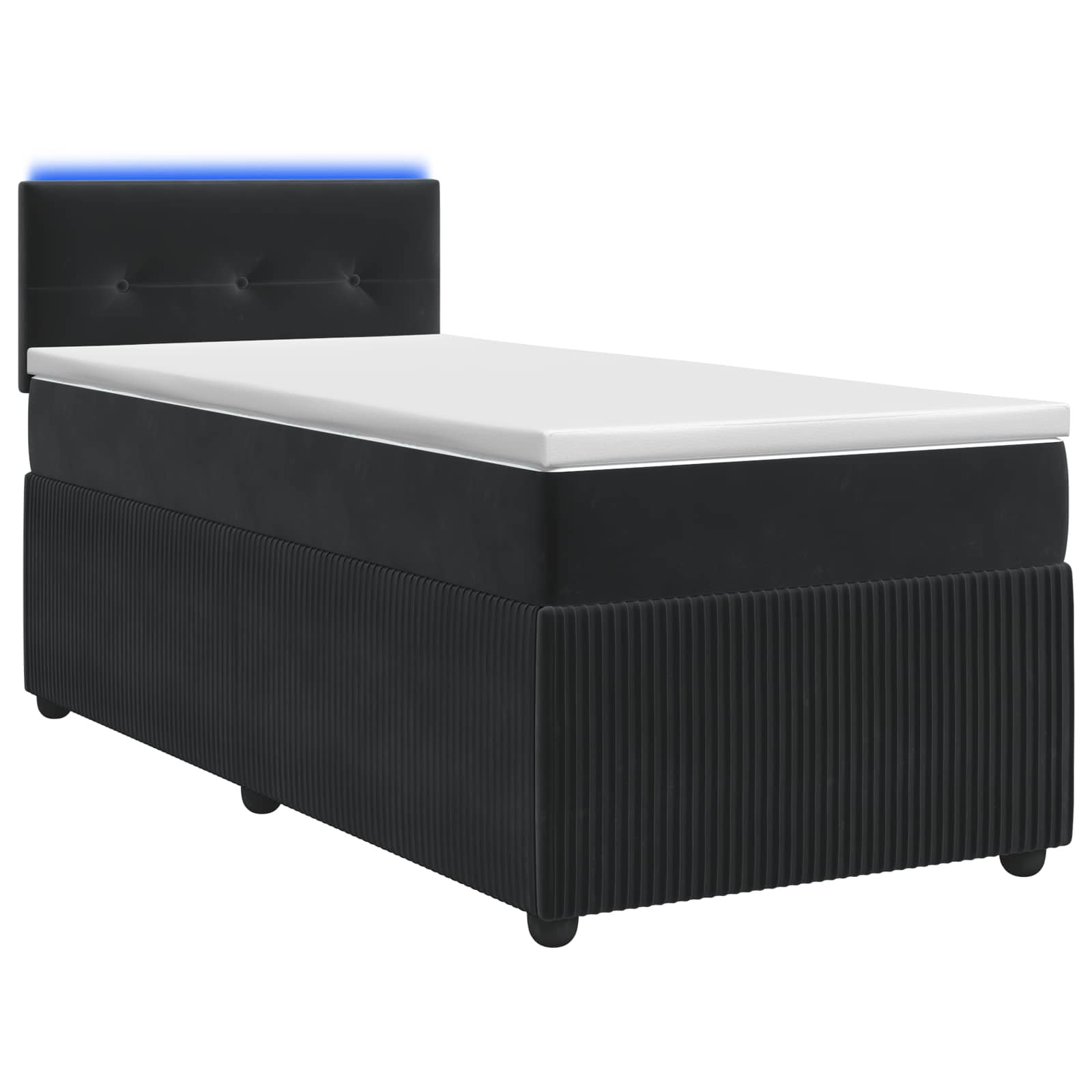 Boxspringbett mit Matratze Schwarz 100 x 200 cm Samt