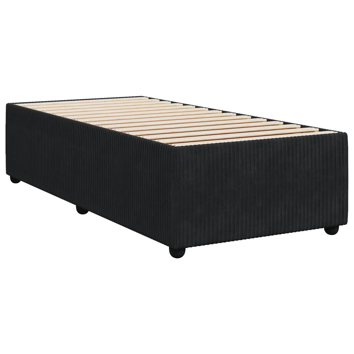 Boxspringbett mit Matratze Schwarz 100 x 200 cm Samt