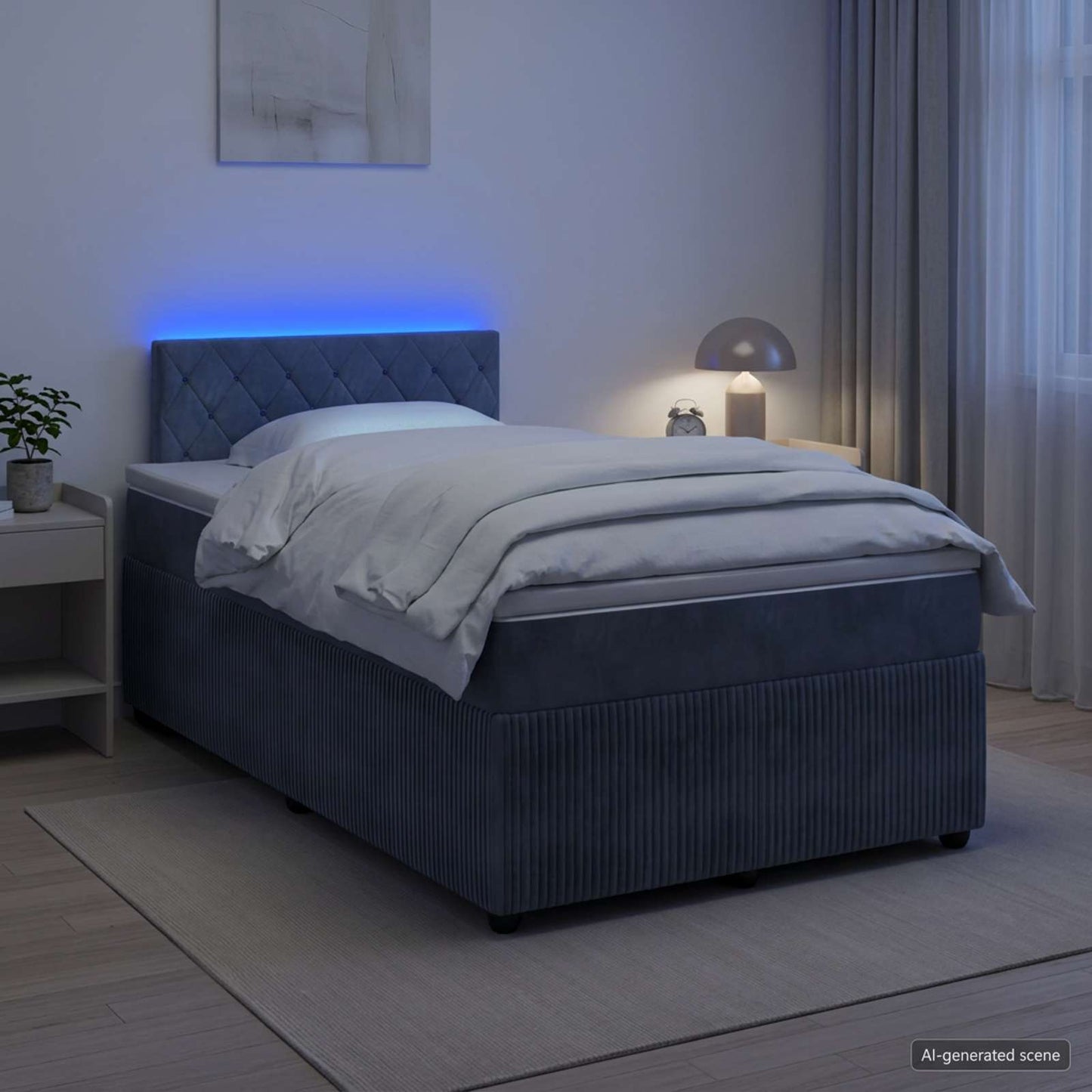 Boxspringbett mit Matratze Dunkelgrau 120 x 200 cm Samt