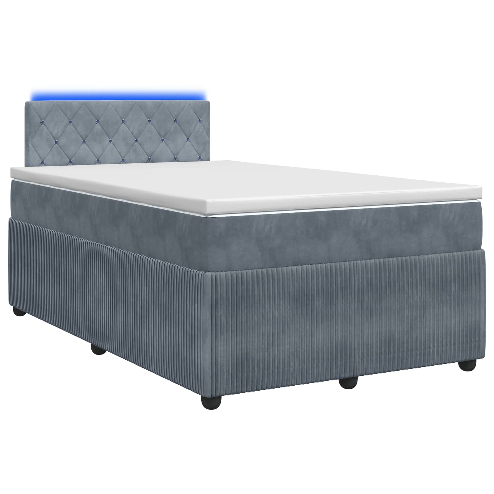 Boxspringbett mit Matratze Dunkelgrau 120 x 190 cm Samt