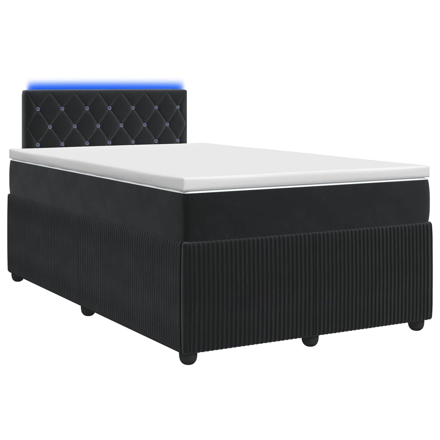 Boxspringbett mit Matratze Schwarz 120 x 190 cm Samt