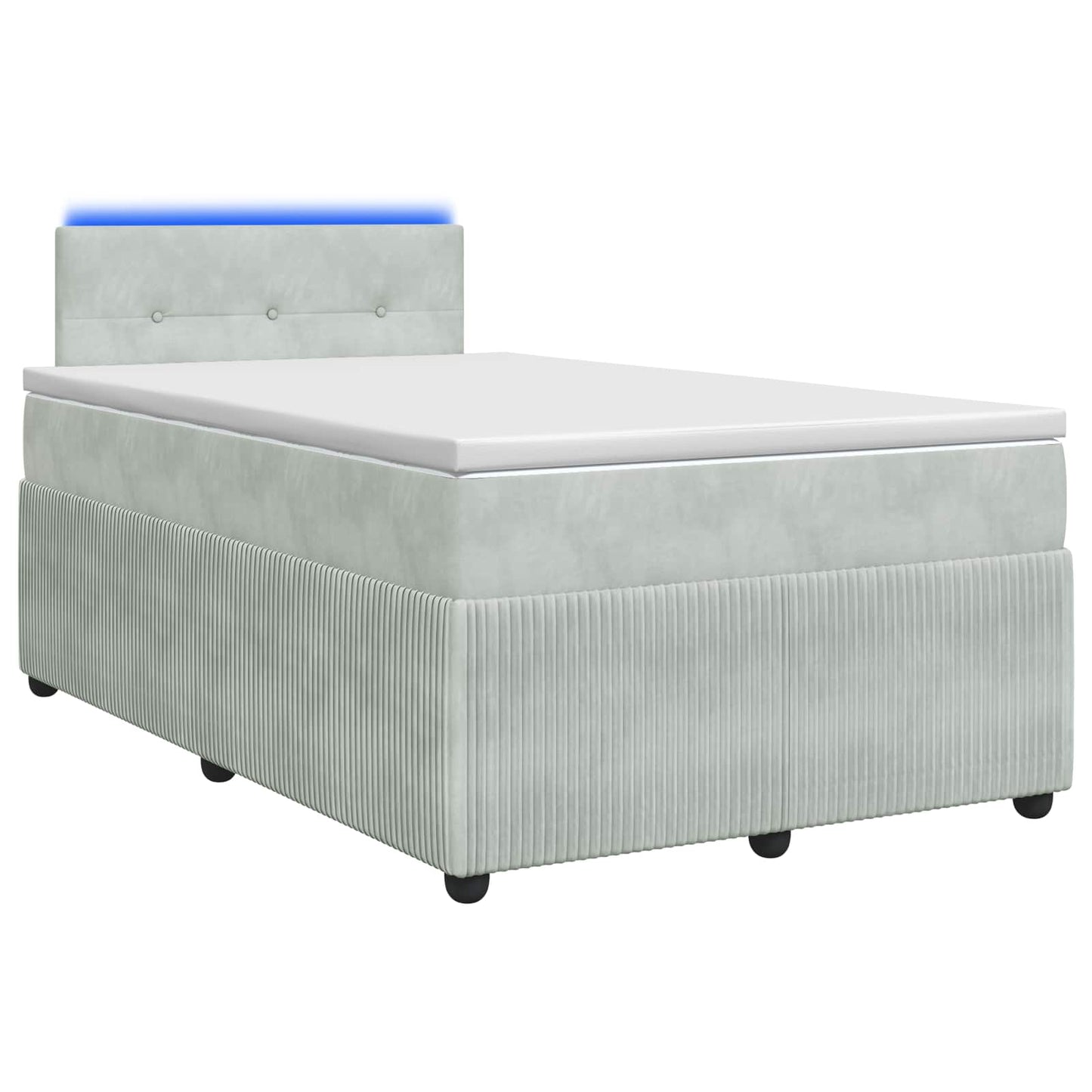Boxspringbett mit Matratze Hellgrau 120 x 190 cm Samt