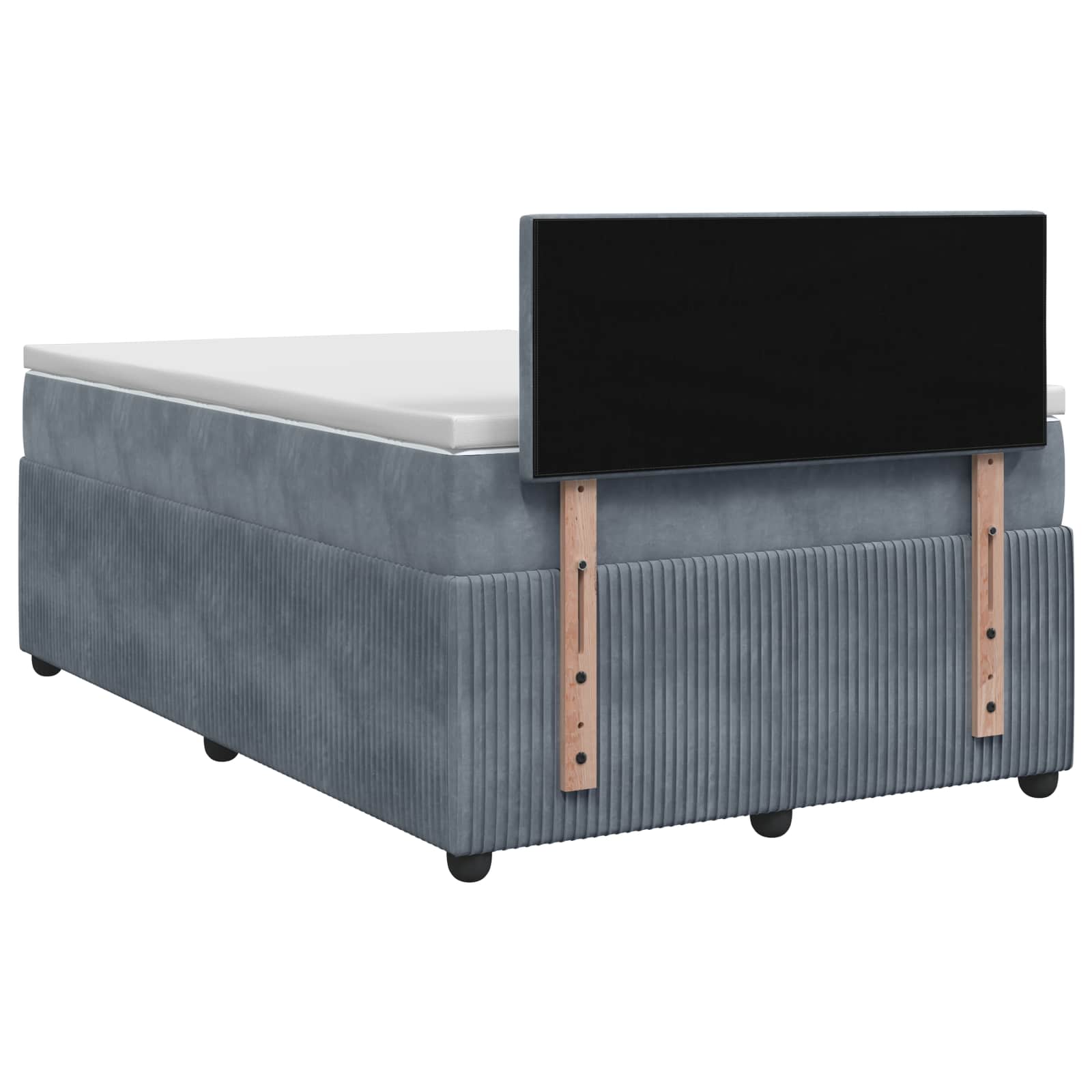 Boxspringbett mit Matratze Dunkelgrau 120 x 190 cm Samt