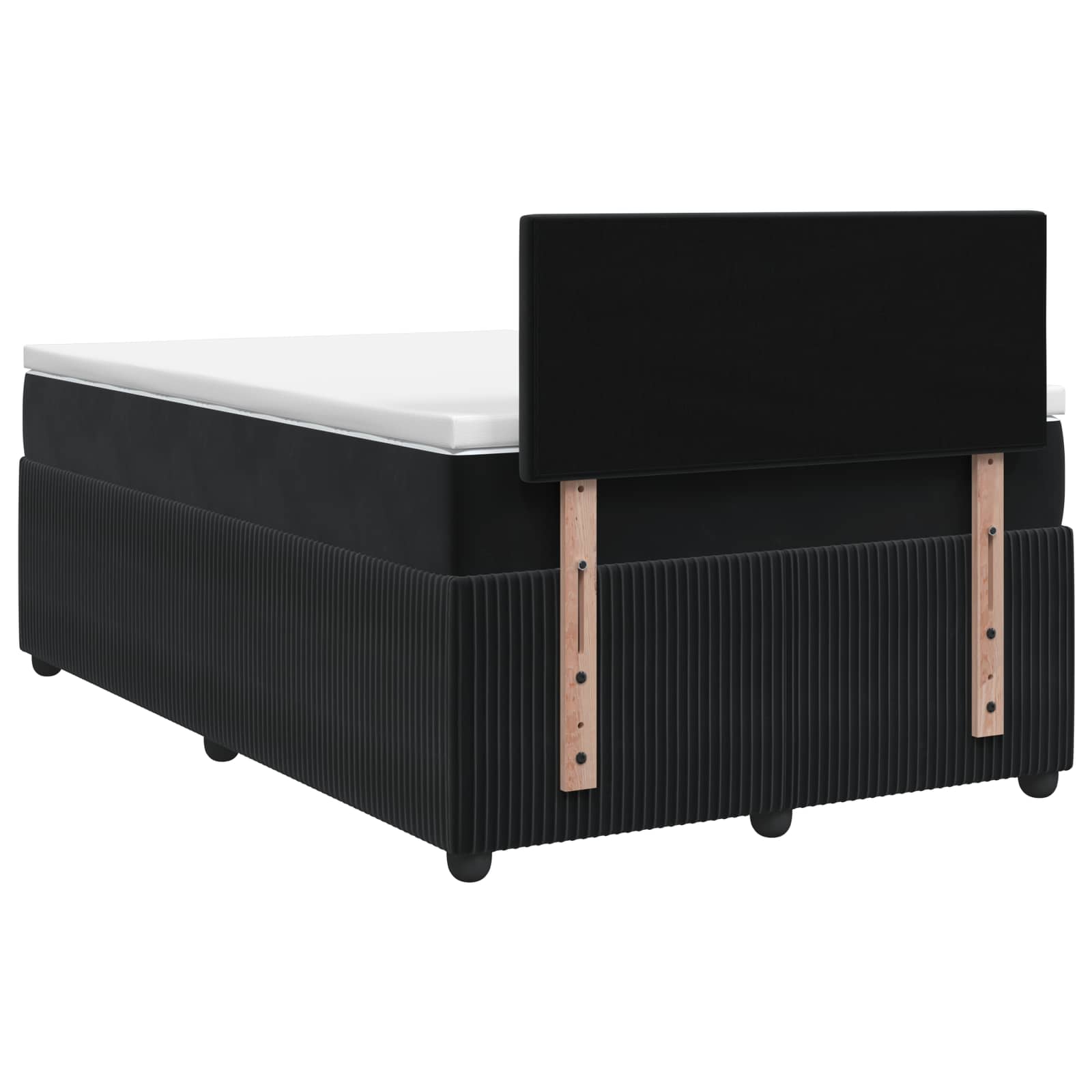 Boxspringbett mit Matratze Schwarz 120 x 190 cm Samt