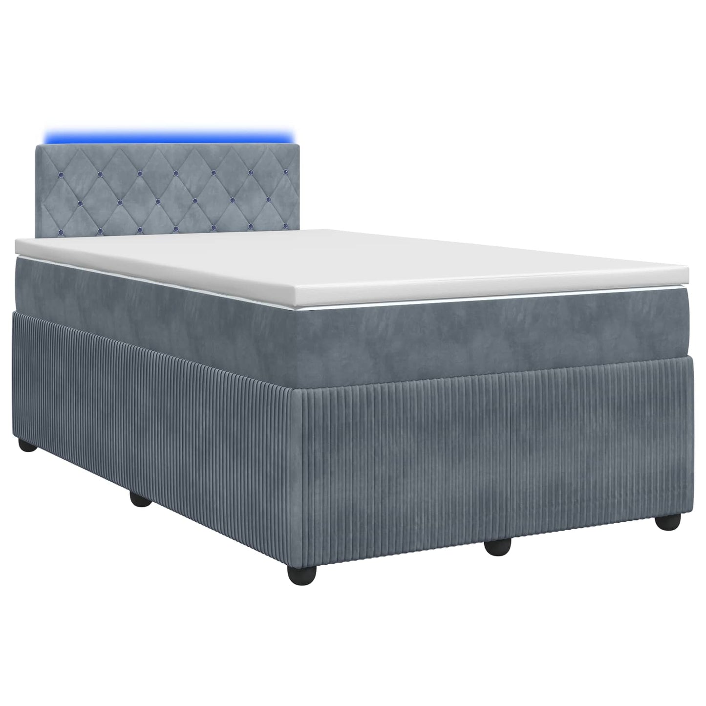 Boxspringbett mit Matratze Dunkelgrau 120 x 200 cm Samt