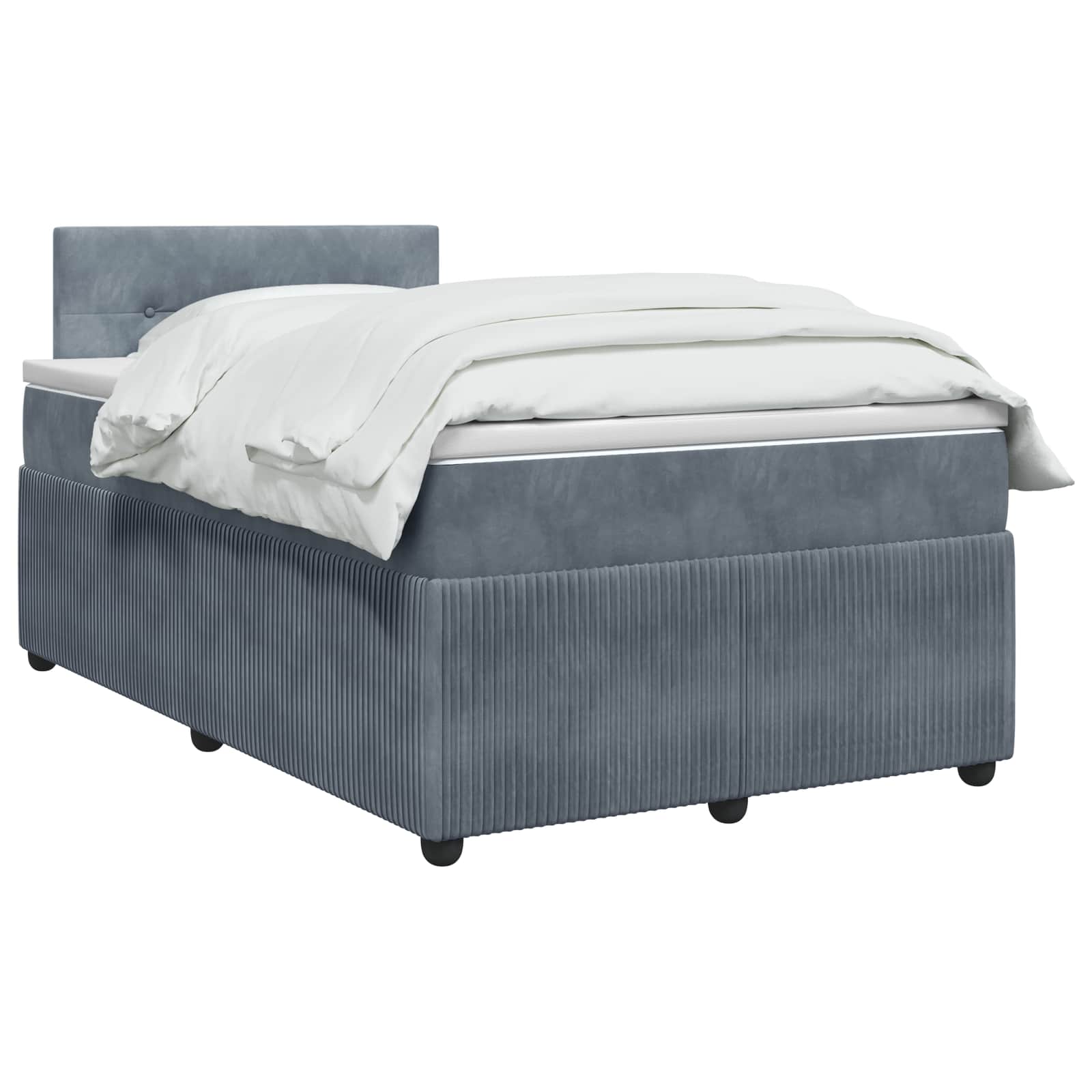 Boxspringbett mit Matratze Dunkelgrau 120 x 200 cm Samt