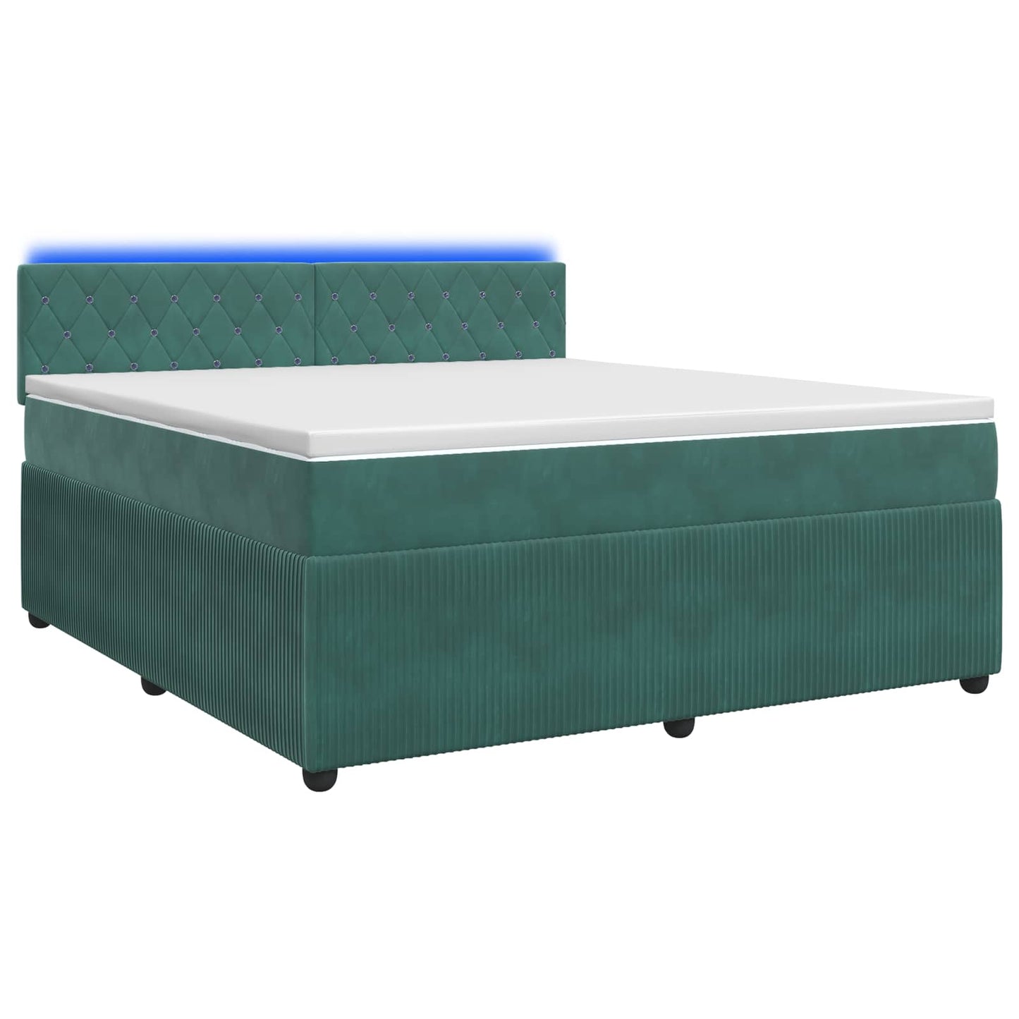 Boxspringbett mit Matratze Dunkelgrün 140 x 190 cm Samt