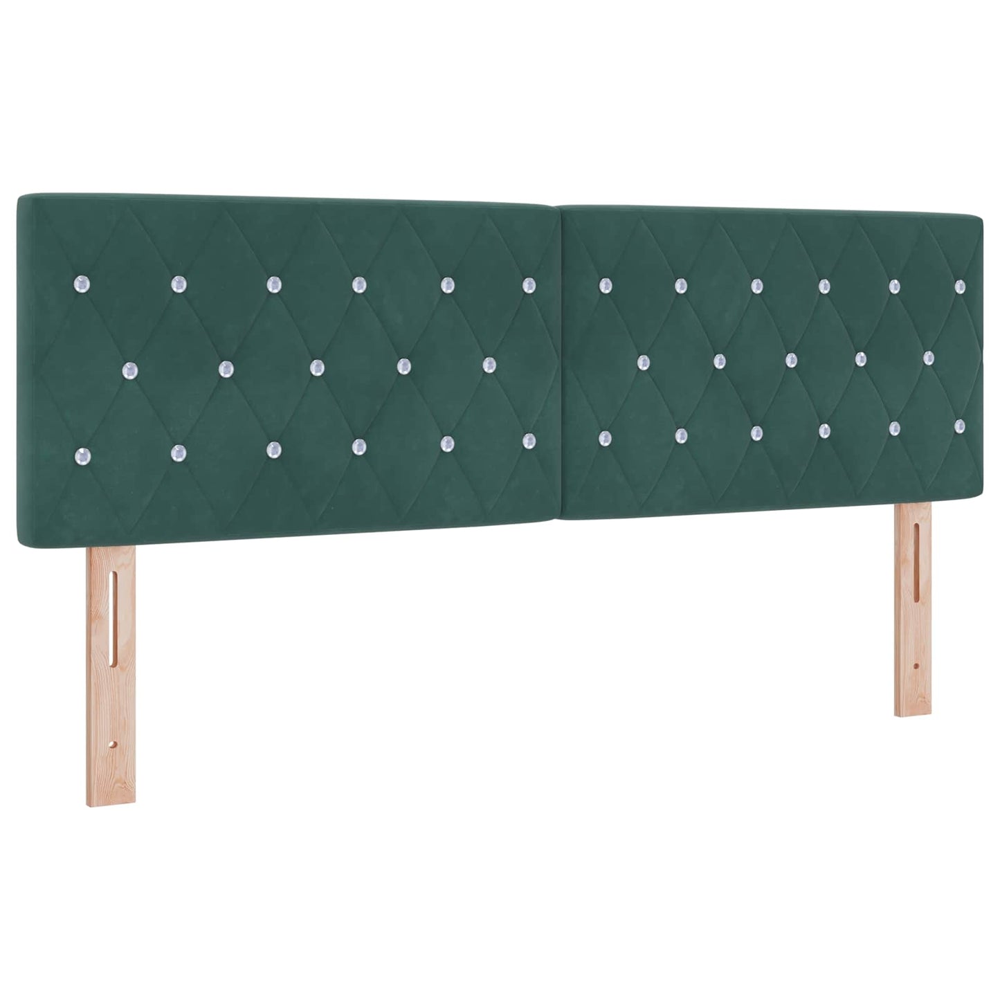 Boxspringbett mit Matratze Dunkelgrün 140 x 190 cm Samt