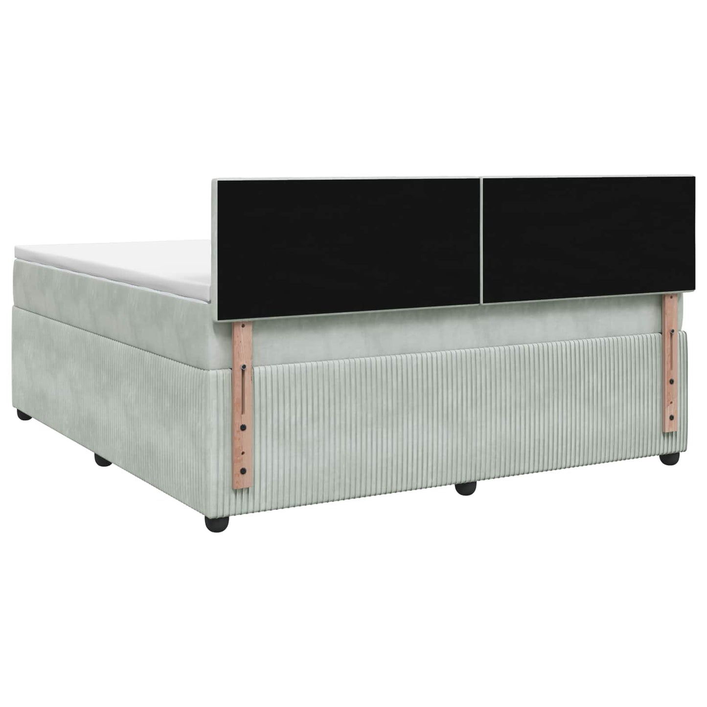 Boxspringbett mit Matratze Hellgrau 140 x 190 cm Samt