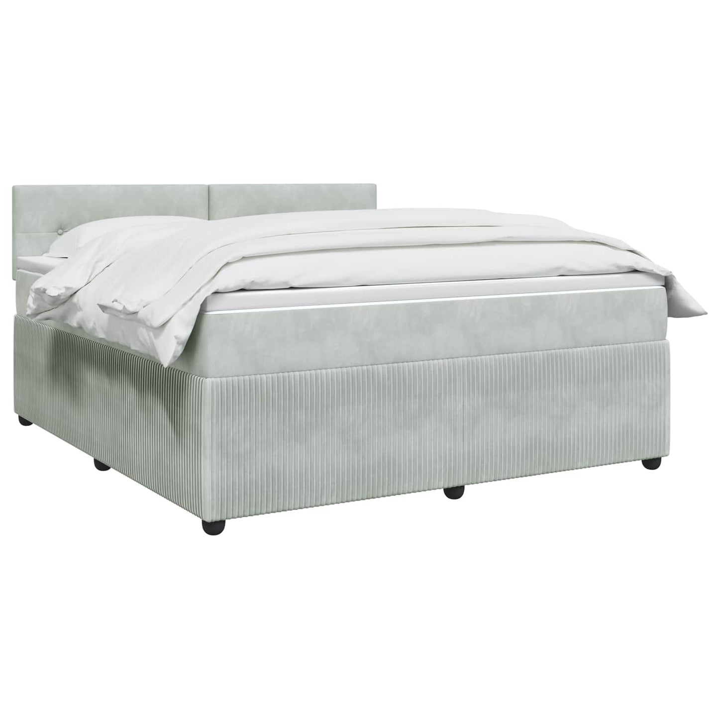 Boxspringbett mit Matratze Hellgrau 140 x 190 cm Samt
