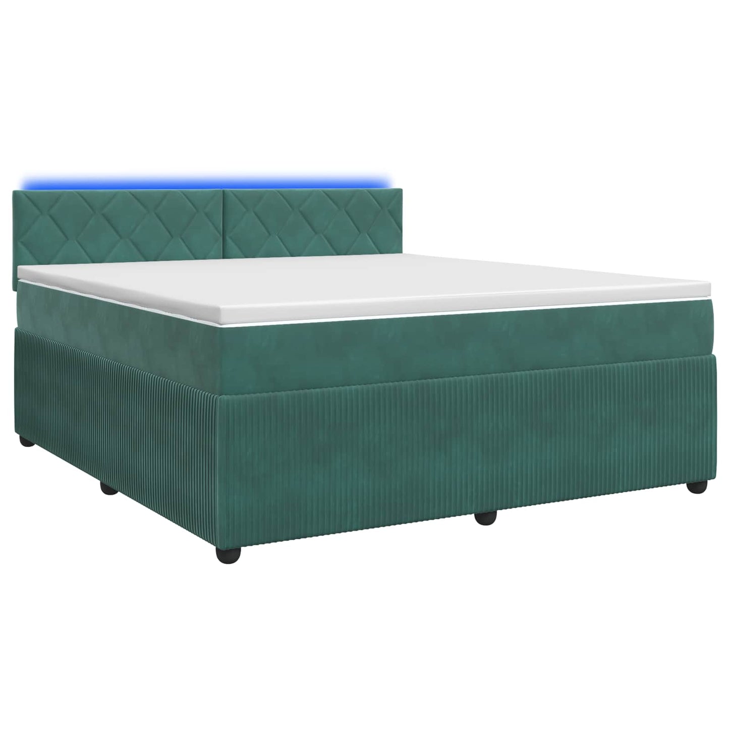 Boxspringbett mit Matratze Dunkelgrün 140 x 190 cm Samt