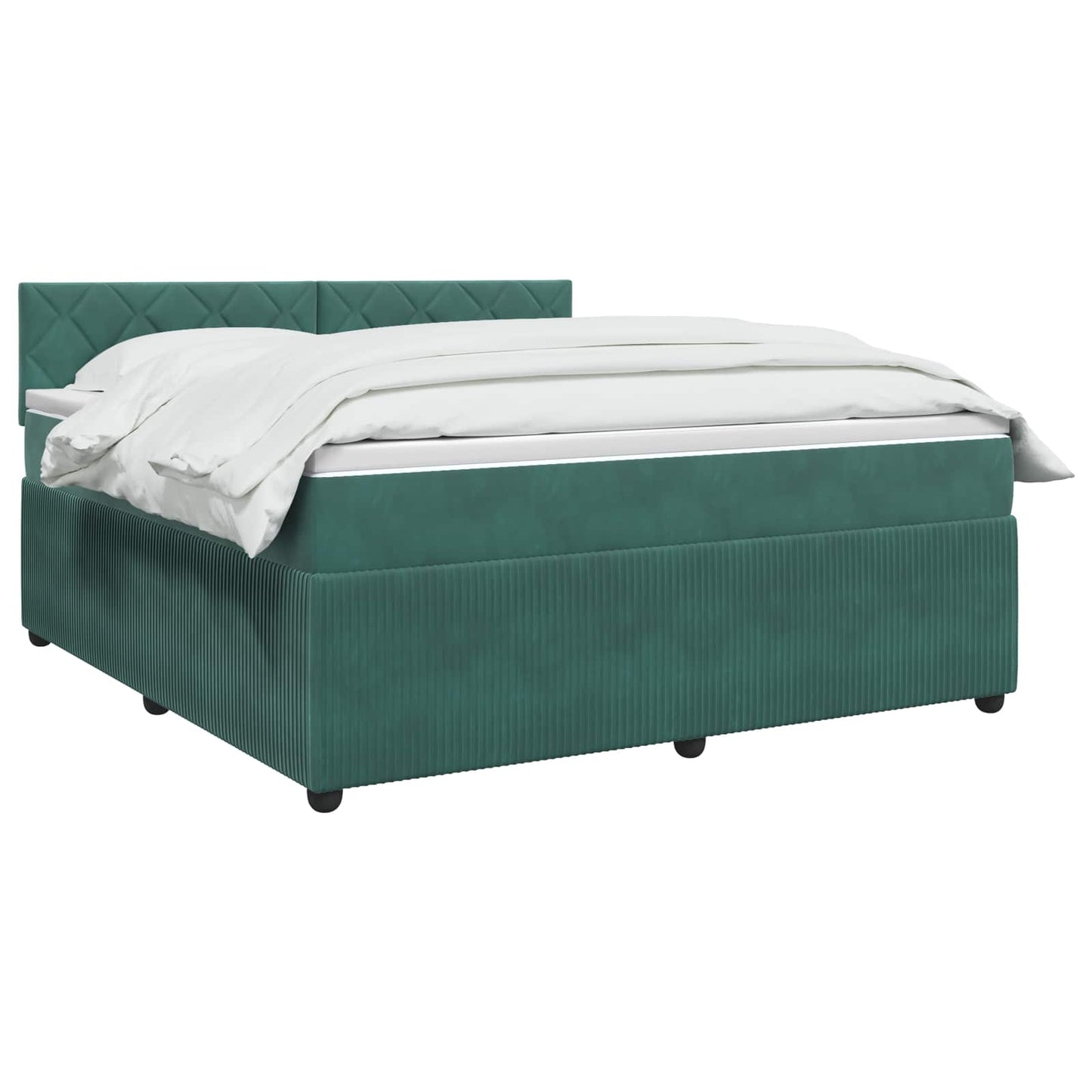 Boxspringbett mit Matratze Dunkelgrün 140 x 190 cm Samt