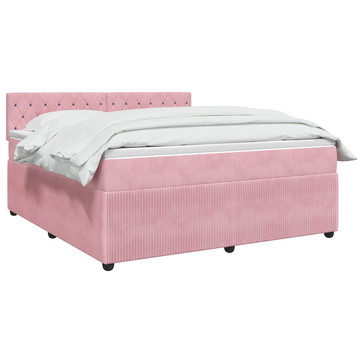Boxspringbett mit Matratze mit Kopfteil Rosa 140 x 200 cm Samt