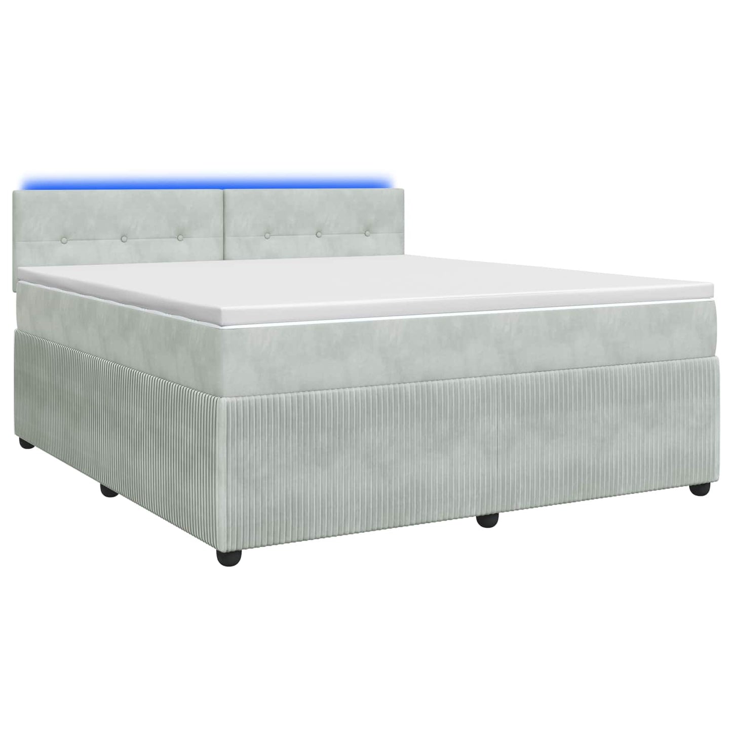 Boxspringbett mit Matratze Hellgrau 140 x 200 cm Samt