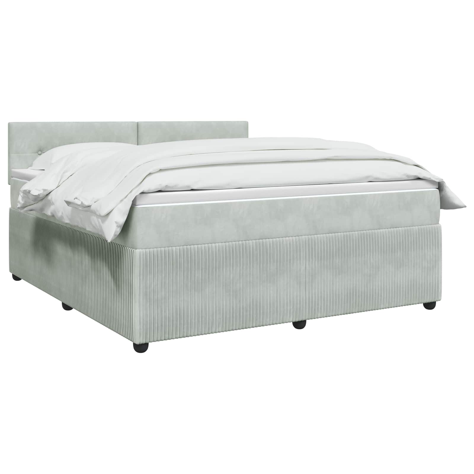 Boxspringbett mit Matratze Hellgrau 140 x 200 cm Samt