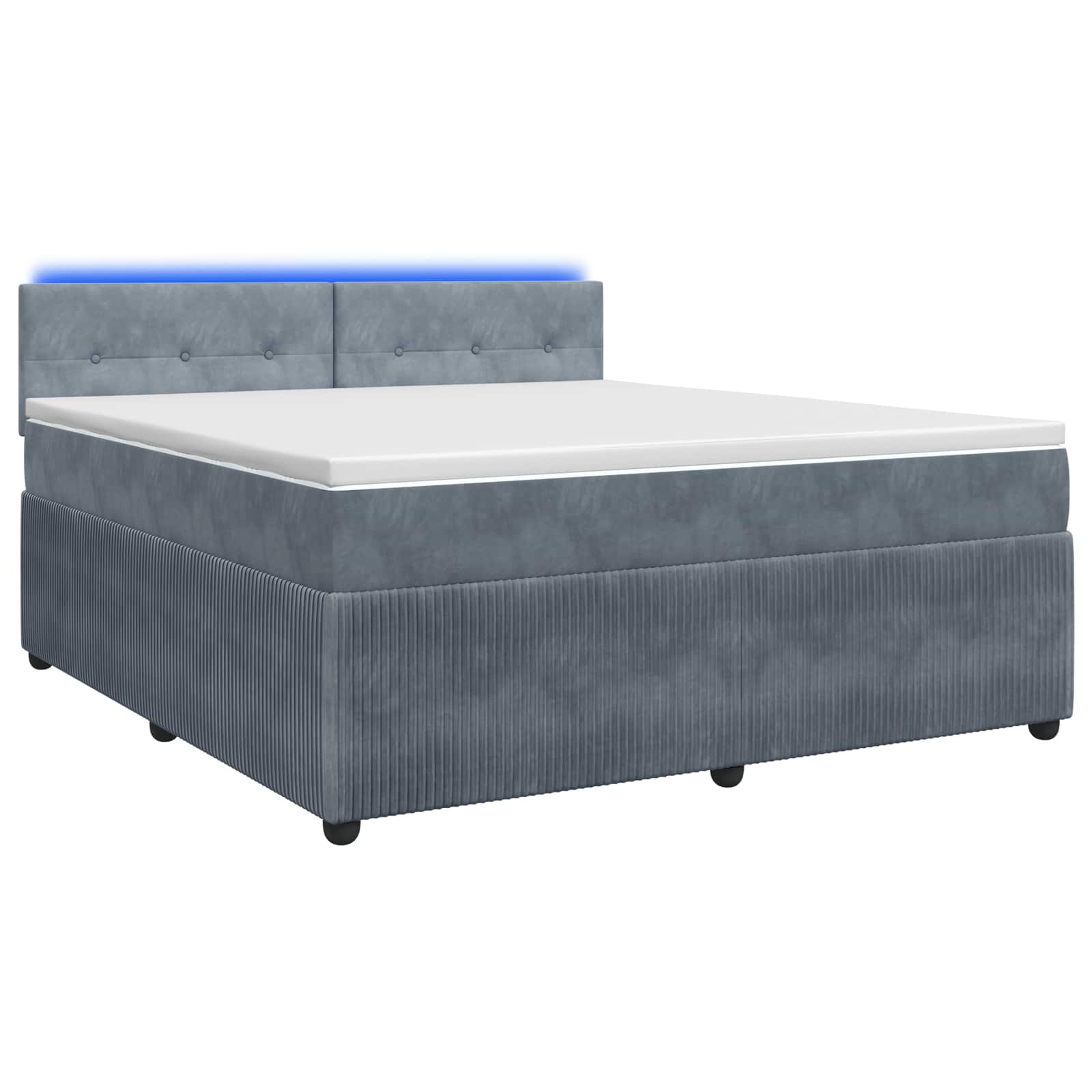 Boxspringbett mit Matratze Dunkelgrau 140 x 200 cm Samt