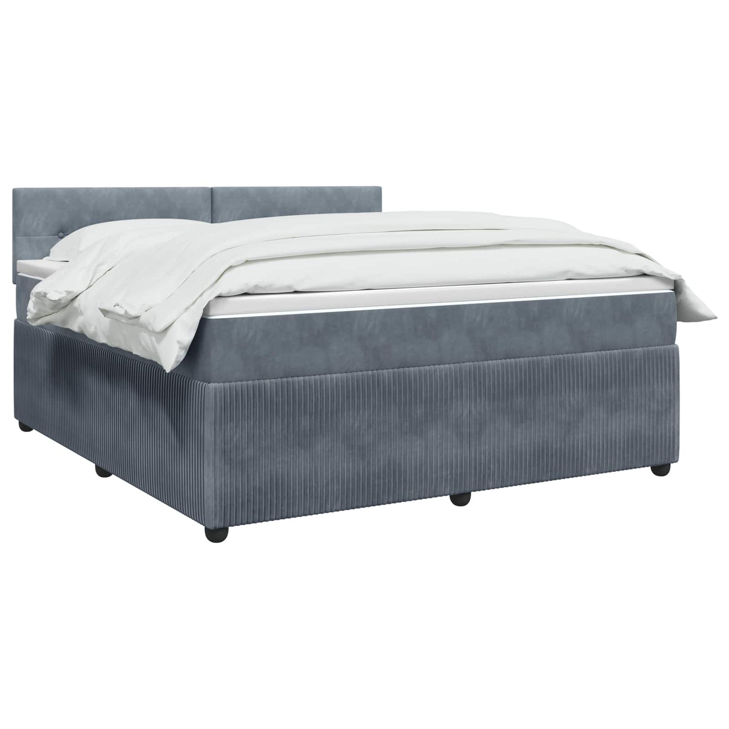 Boxspringbett mit Matratze Dunkelgrau 140 x 200 cm Samt