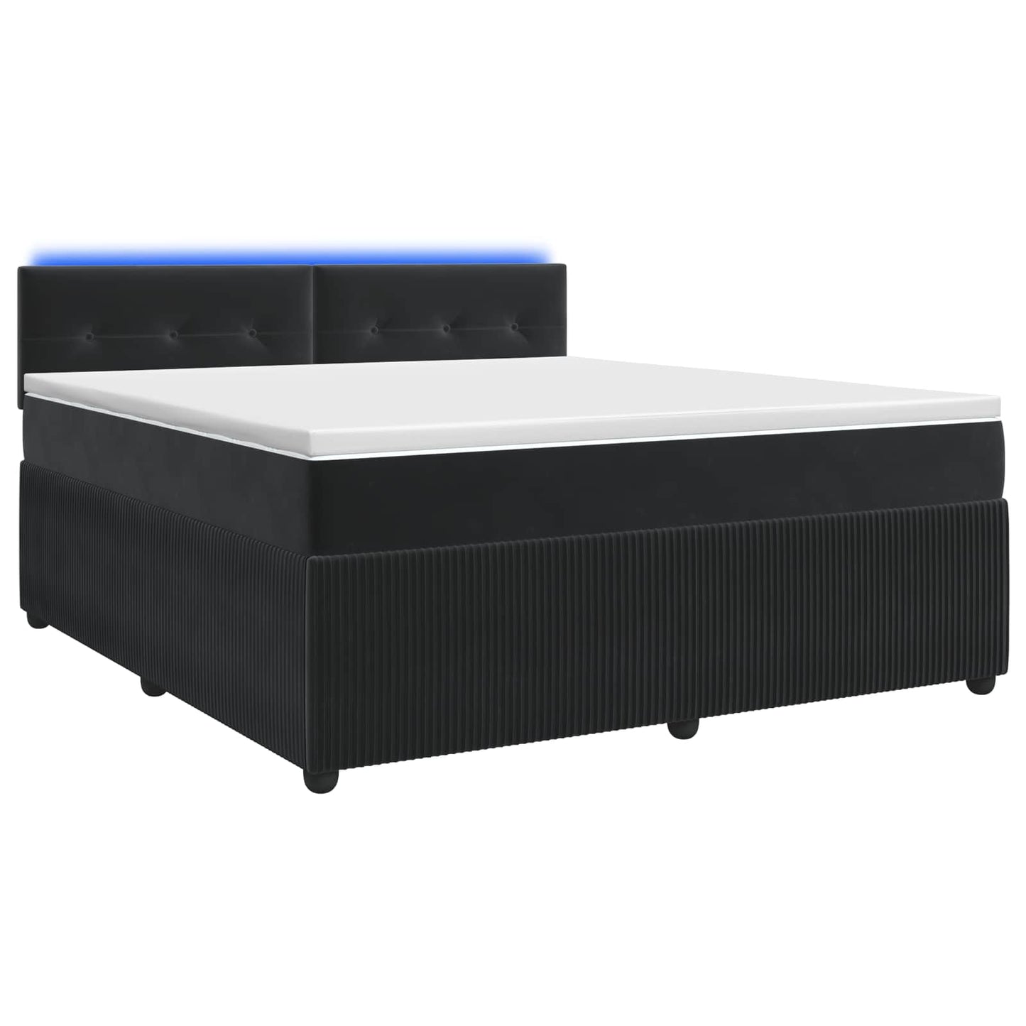 Boxspringbett mit Matratze Schwarz 140 x 200 cm Samt