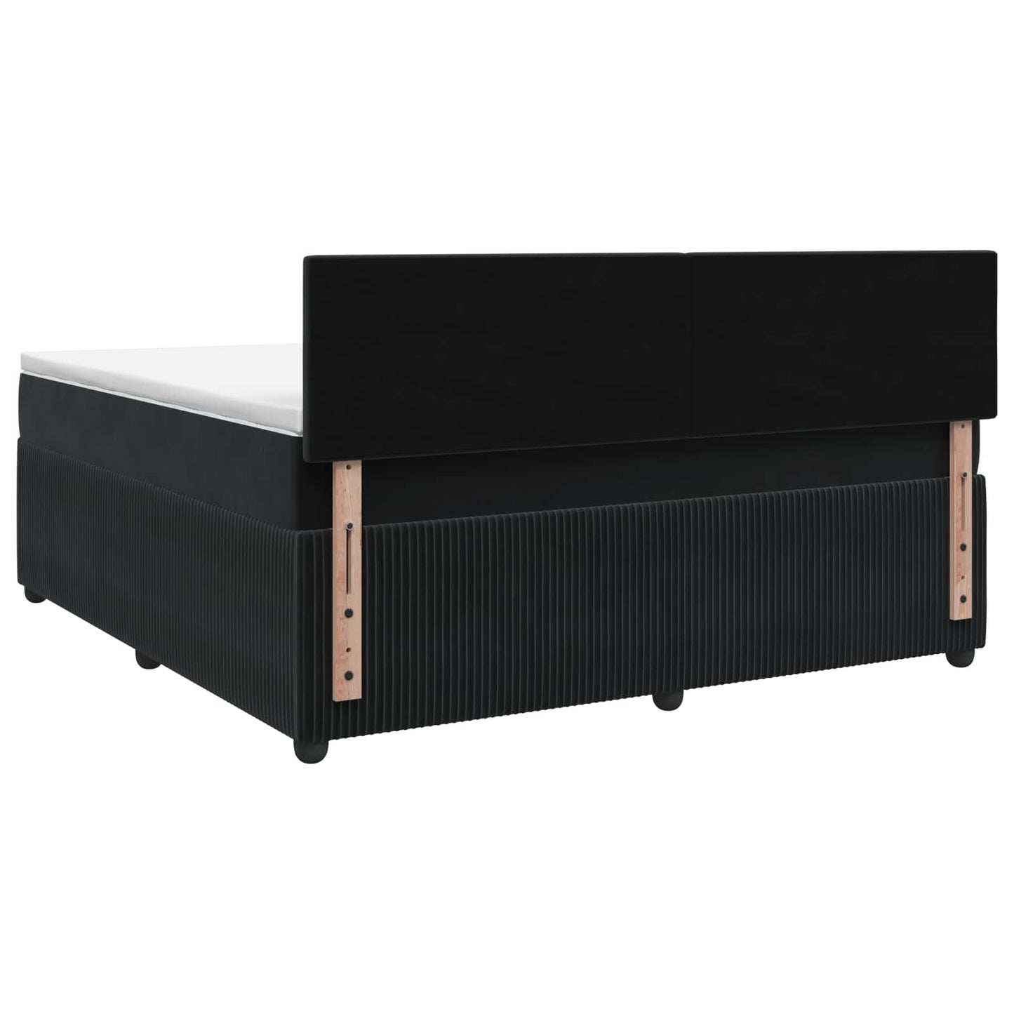 Boxspringbett mit Matratze Schwarz 140 x 200 cm Samt