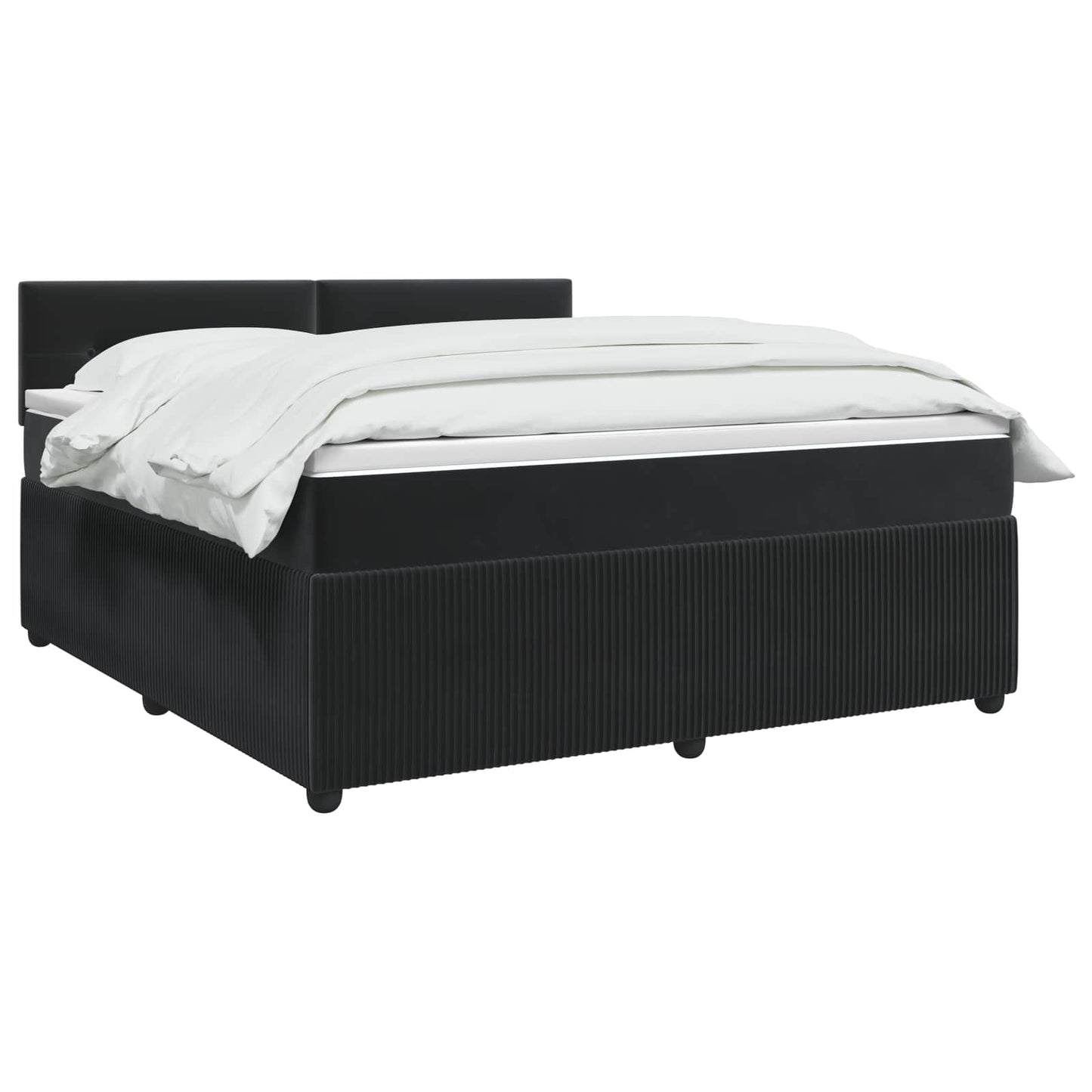 Boxspringbett mit Matratze Schwarz 140 x 200 cm Samt