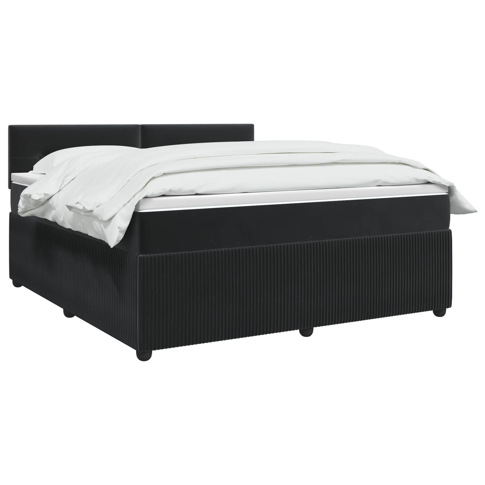 Boxspringbett mit Matratze Schwarz 140 x 200 cm Samt