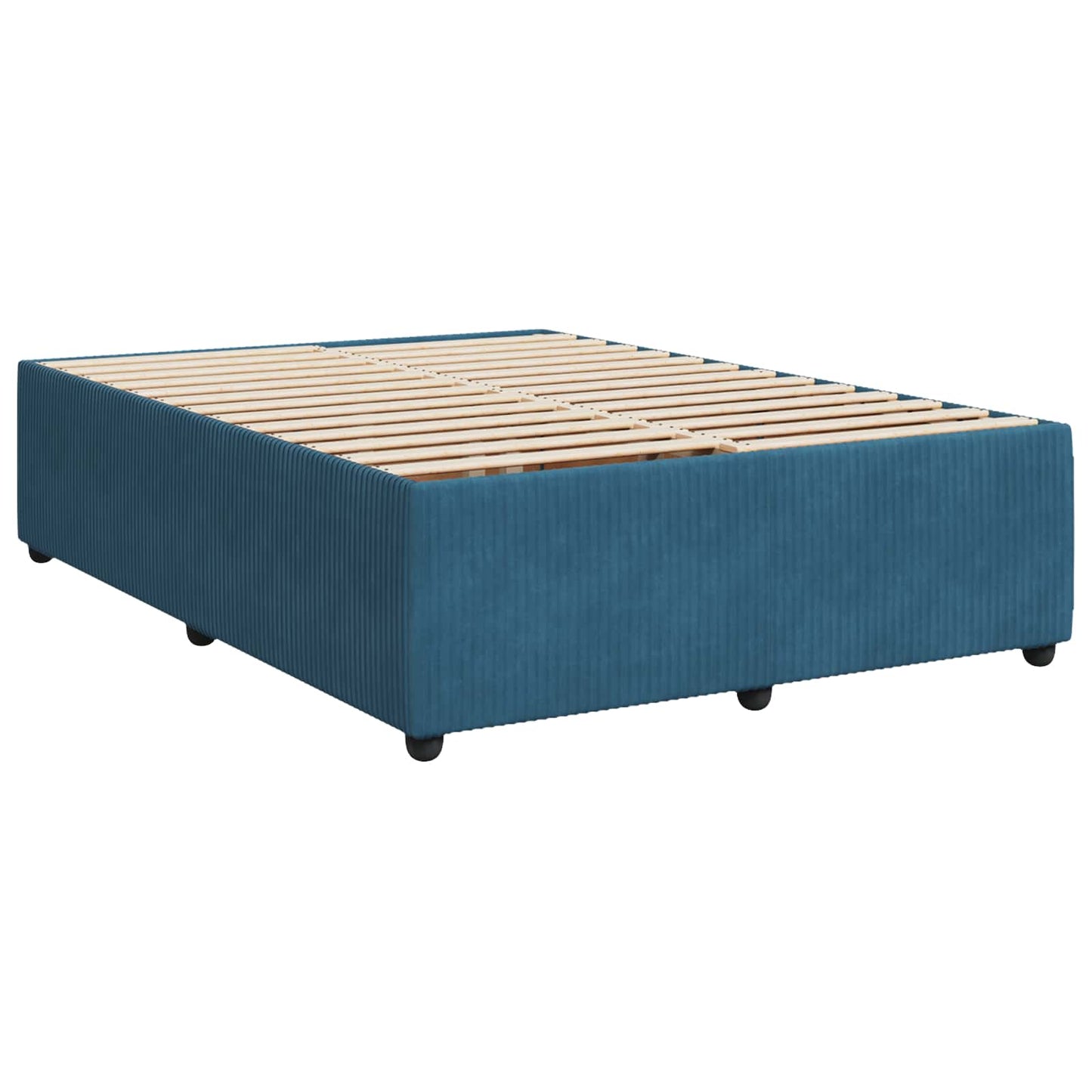 Boxspringbett mit Matratze mit Kopfteil Blau 140 x 200 cm Samt